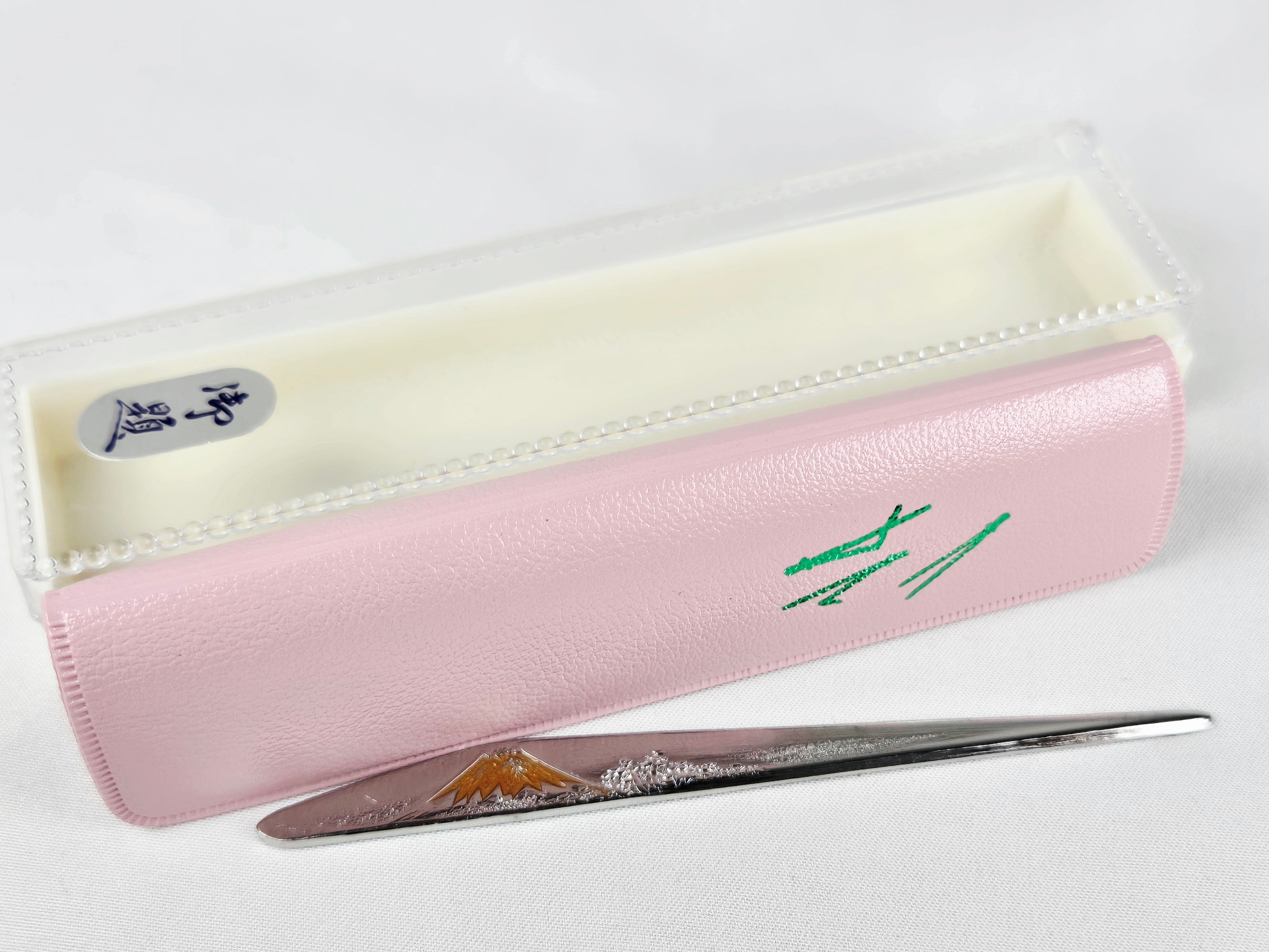 Gold & Silver-Tone Mount Fuji Hair Stick with Hanko Tag | Vintage Japanese Adornment (4”)
