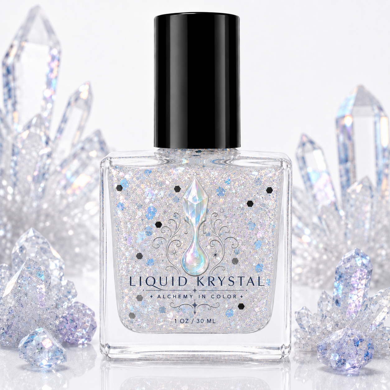 Moonstone Mist – Iridescent Aurora Flake Topper with Holo Sparkle | Liquid Krystal Co. - NOT FOR SALE- Early 2027 Drop