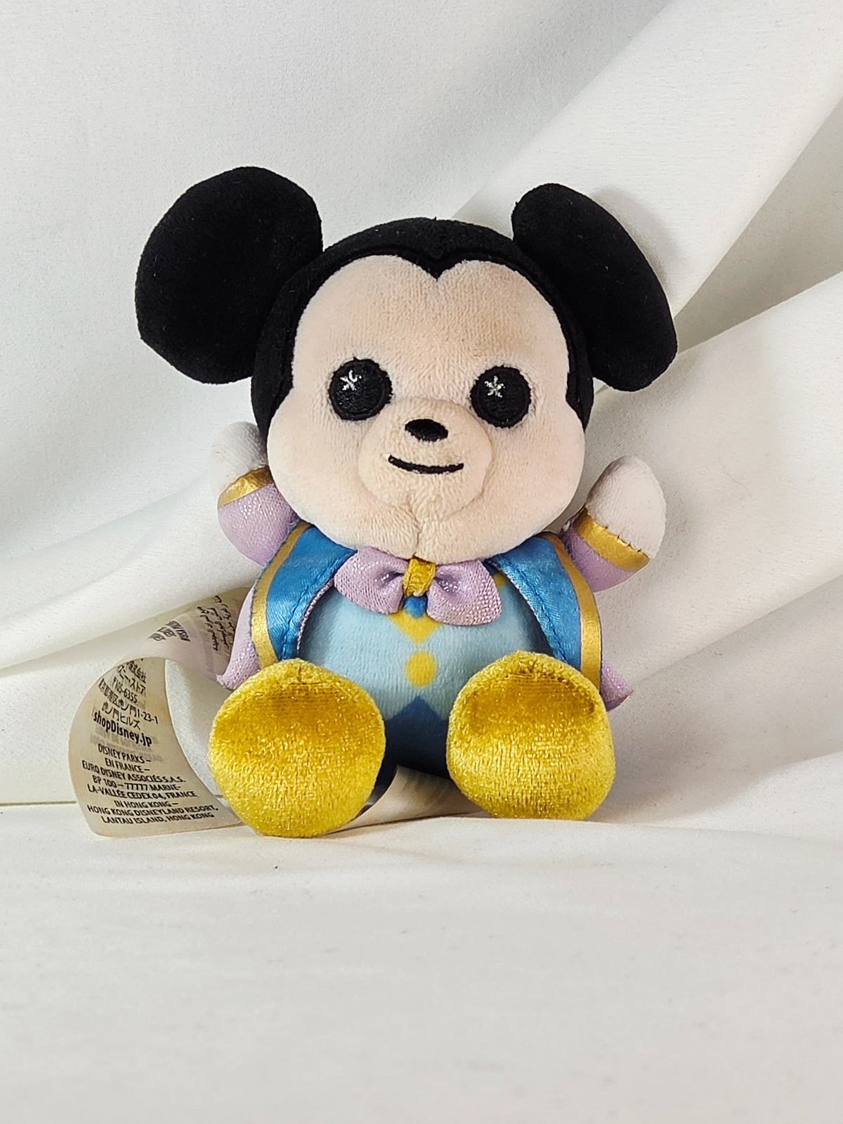 Disney Wiggables Mickey Mouse Small Plush Toy Pastel Outfit Blue Purple Gold Collectible