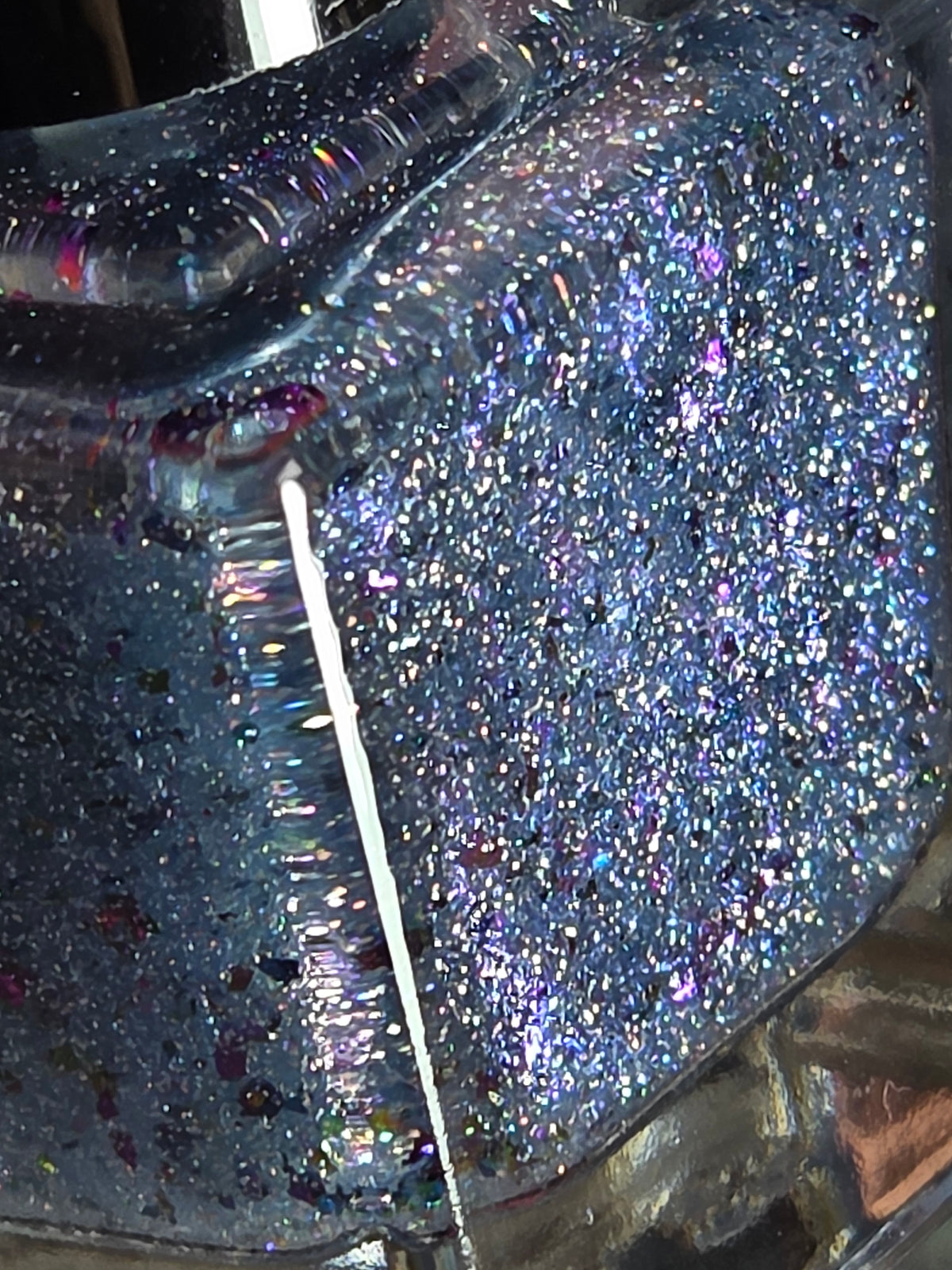 Atlantean Aetherdust— Clear Blue Purple Iridescent Flake Nail Polish Topper with Holographic Sparkle | Liquid Krystal Co.