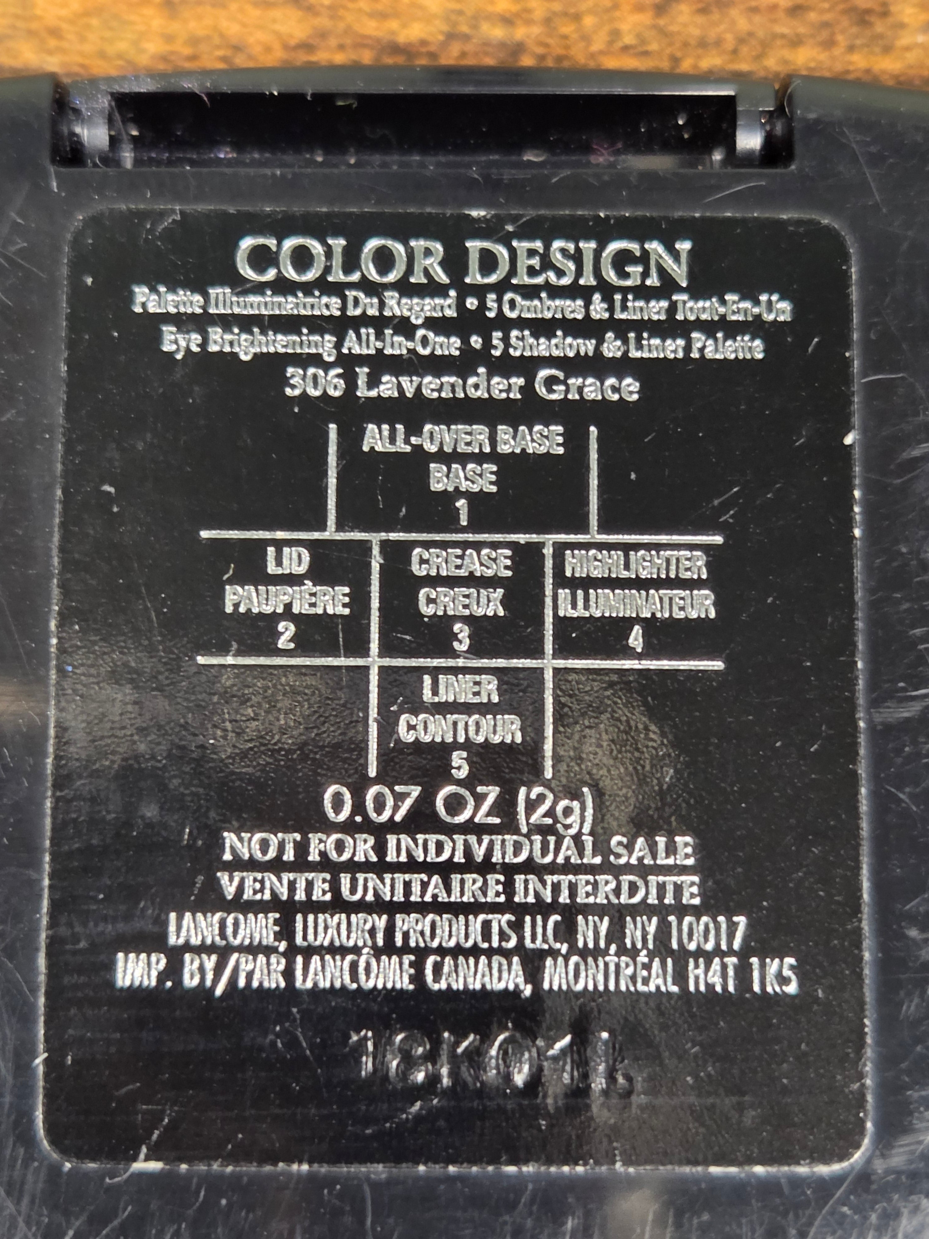 Lancome Color Design 306 Lavender Grace Eyeshadow Palette Purple Shimmer Rare Discontinued