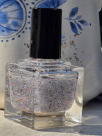 Aetherdust – Silver Holographic Nail Polish with Multichrome Chameleon Flakes | Sheer Buildable Indie Lacquer - Liquid Krystal Co
