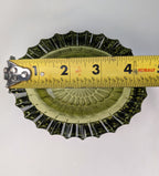 Vintage Olive Green Frostia Style Pressed Glass Trinket Dish Catchall Bowl Ashtray