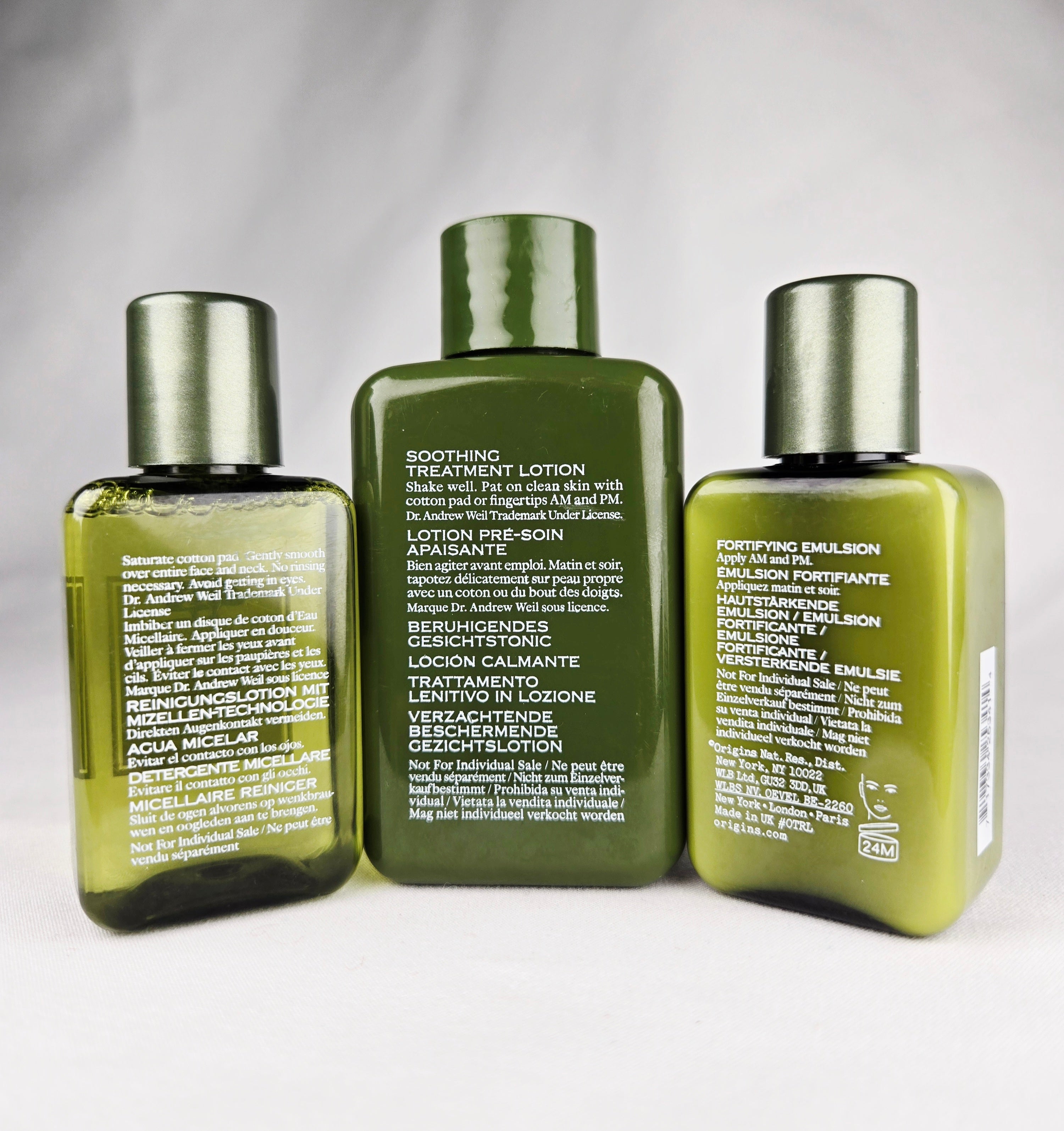 Origins Mega-Mushroom Relief & Resilience Skincare Trio Set – Dr. Andrew Weil Collection (Micellar Cleanser, Treatment Lotion, Fortifying Emulsion)