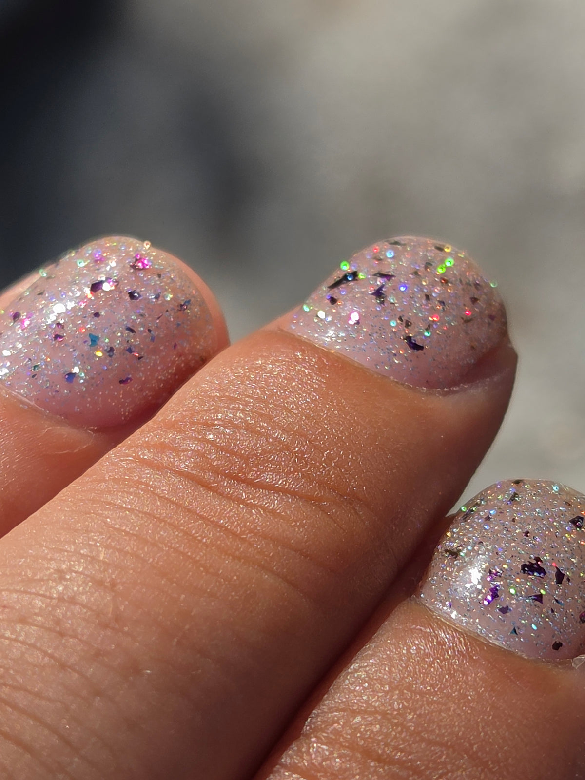 Aetherdust – Silver Holographic Nail Polish with Multichrome Chameleon Flakes | Sheer Buildable Indie Lacquer - Liquid Krystal Co
