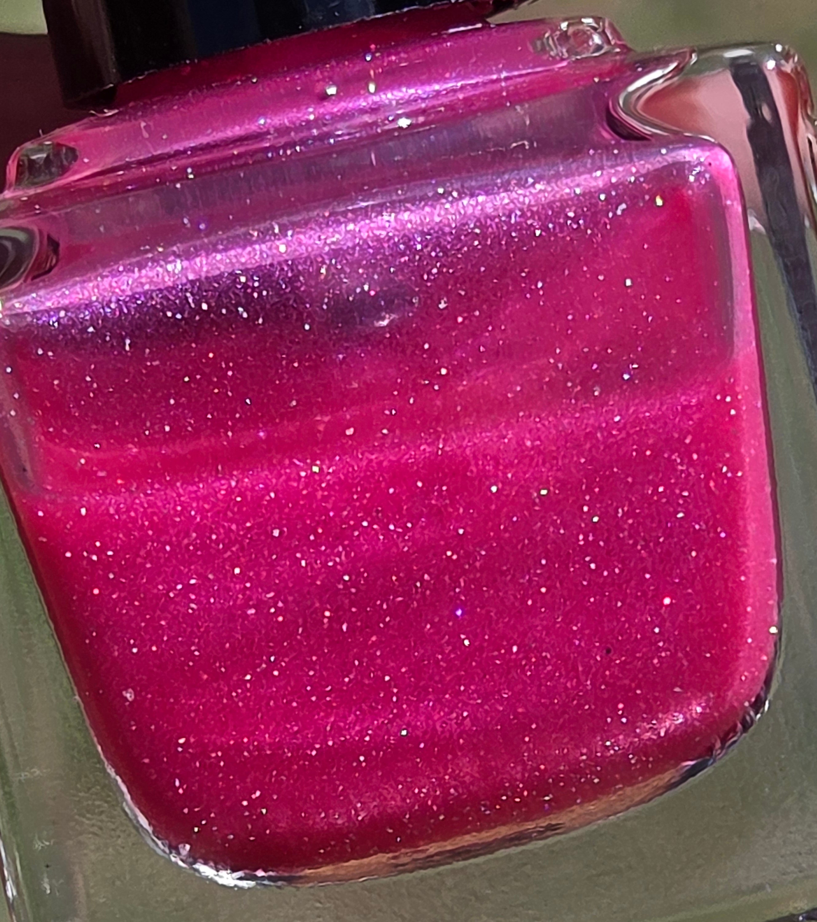 Crush Theory Nail Polish – Hot Pink Jelly with Holographic Shimmer Prototype