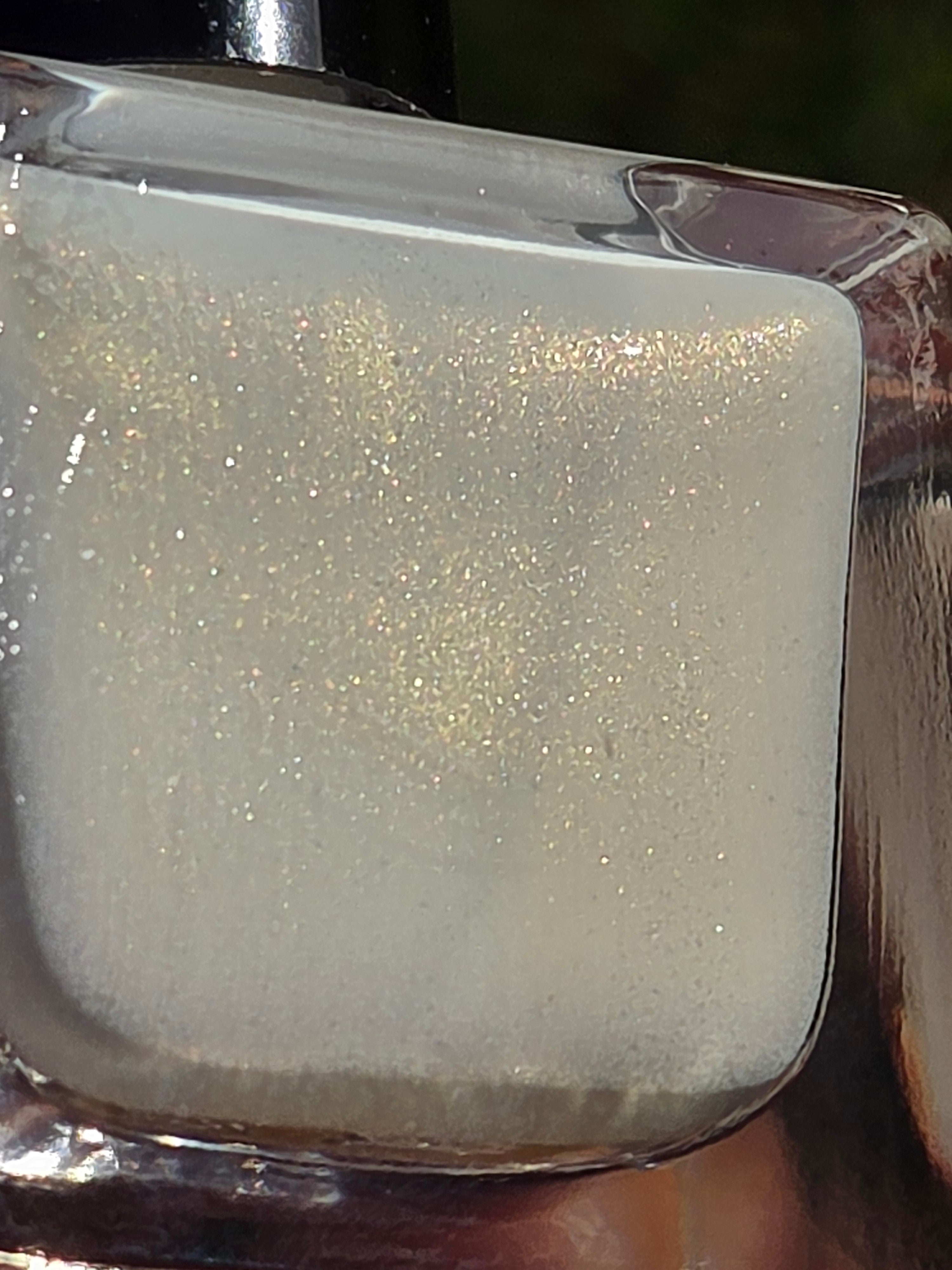 Gilded Dove Ivory Gold Shimmer Nail Polish Prototype | Liquid Krystal Co.