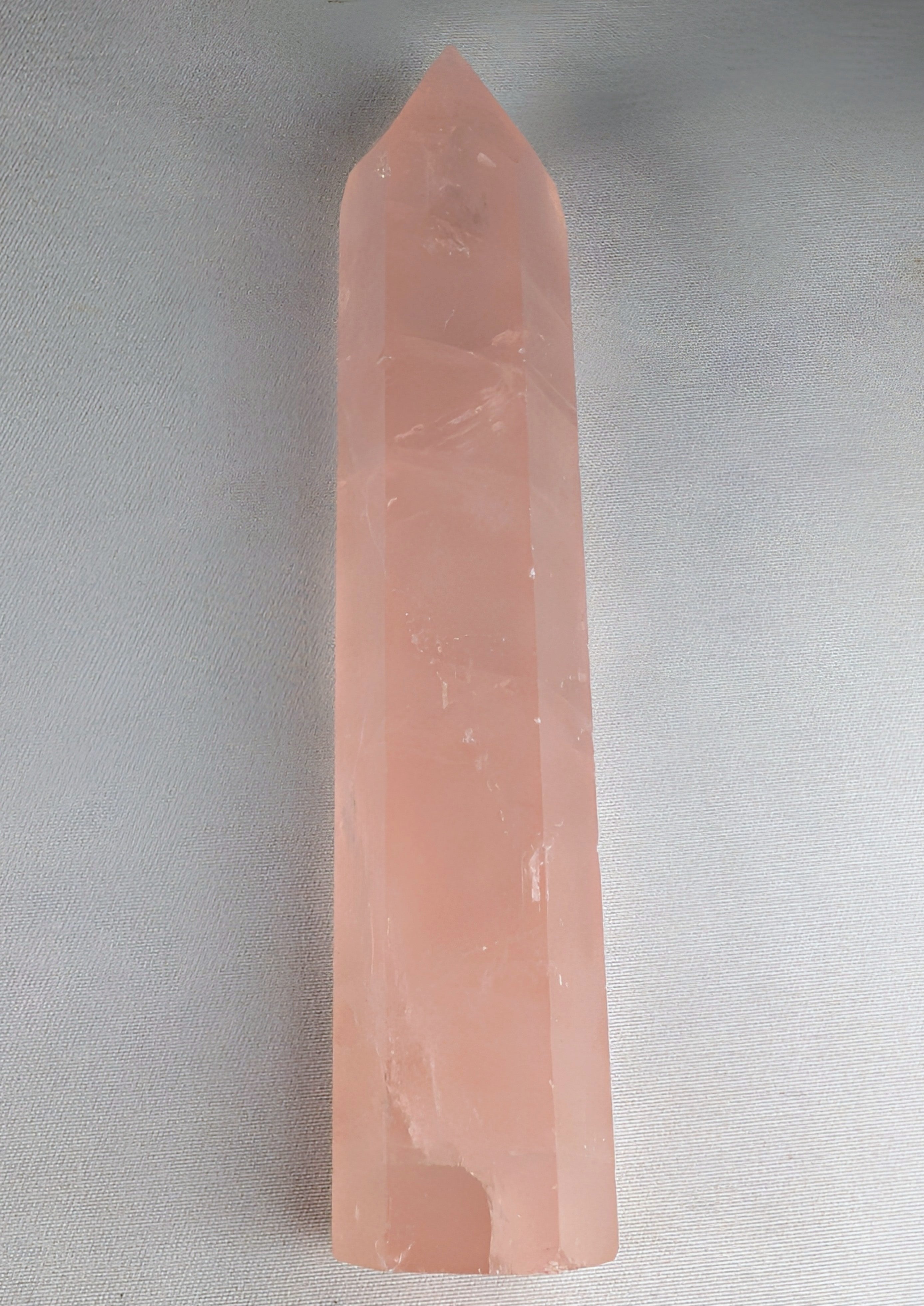 Rose Quartz Crystal Tower Point Generator 4.5 Inch Pink Healing Stone