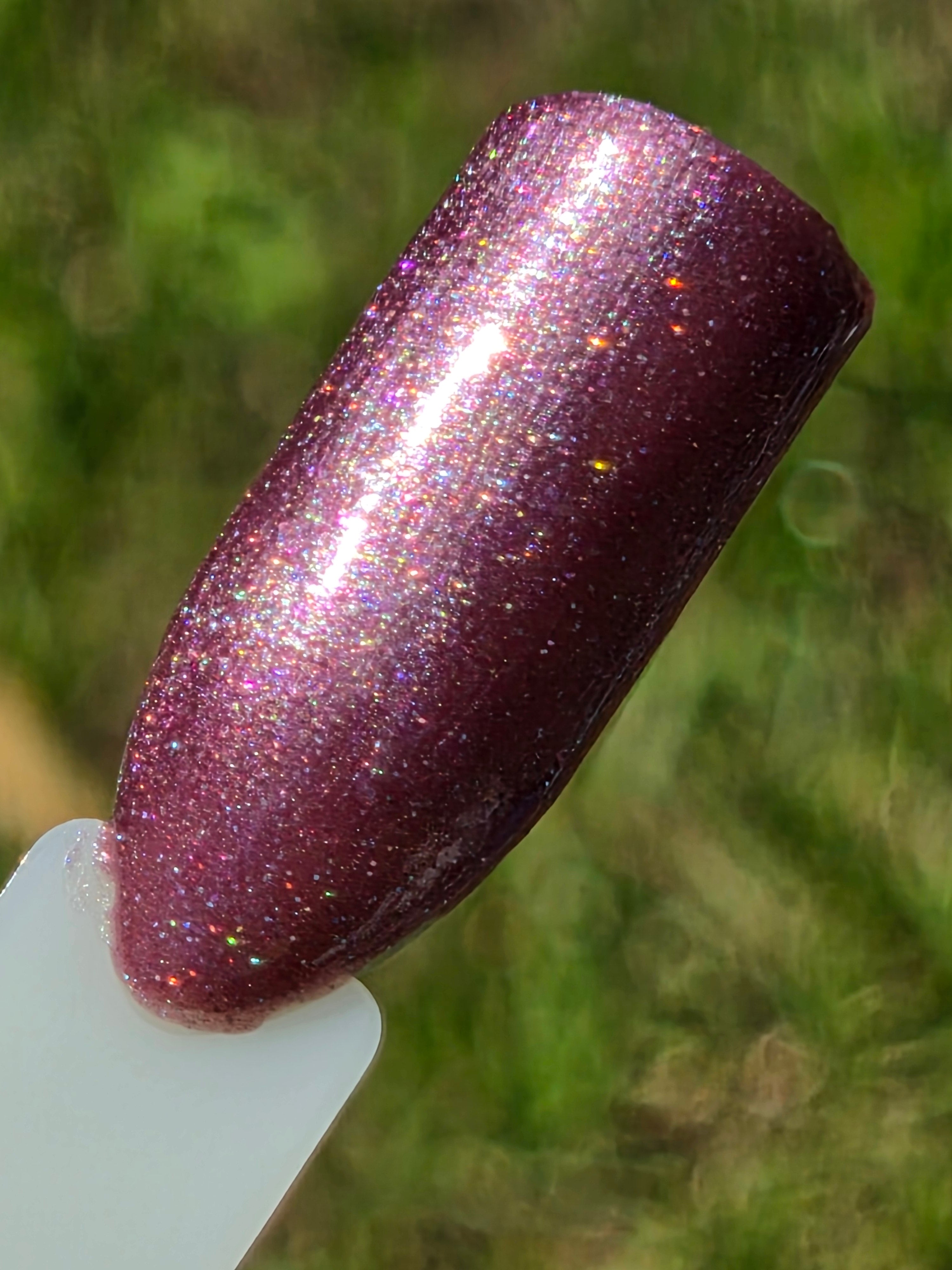 Liquid Krystal Co. Orchid Glitch| One-of-a-Kind Prototype Nail Lacquer | Dusty Orchid Holographic Shimmer | Handmade Indie Nail Polish