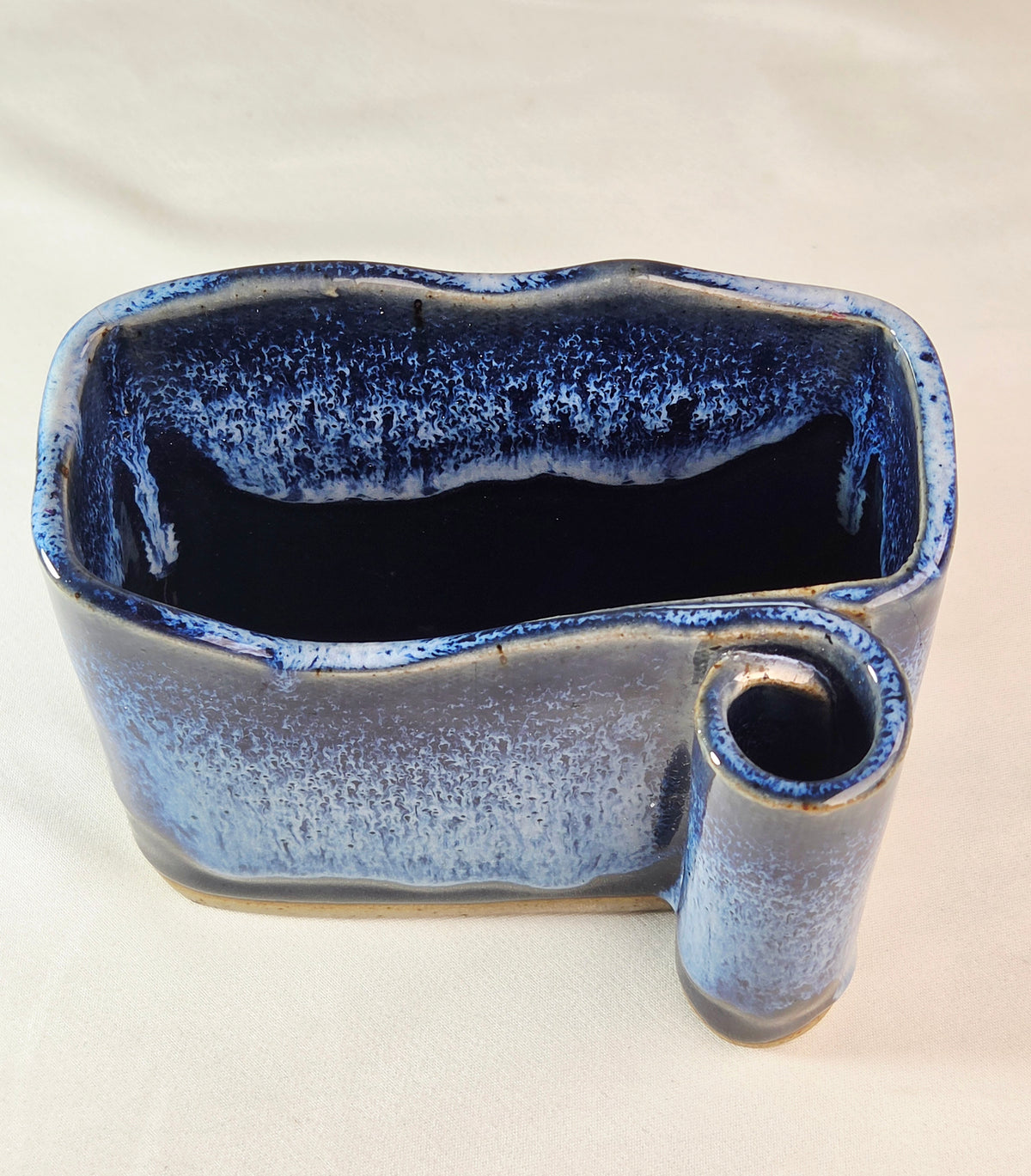 Bay Pottery Blue Drip Glaze Stoneware Desk Organizer & Pen Holder – Virginia Pottery