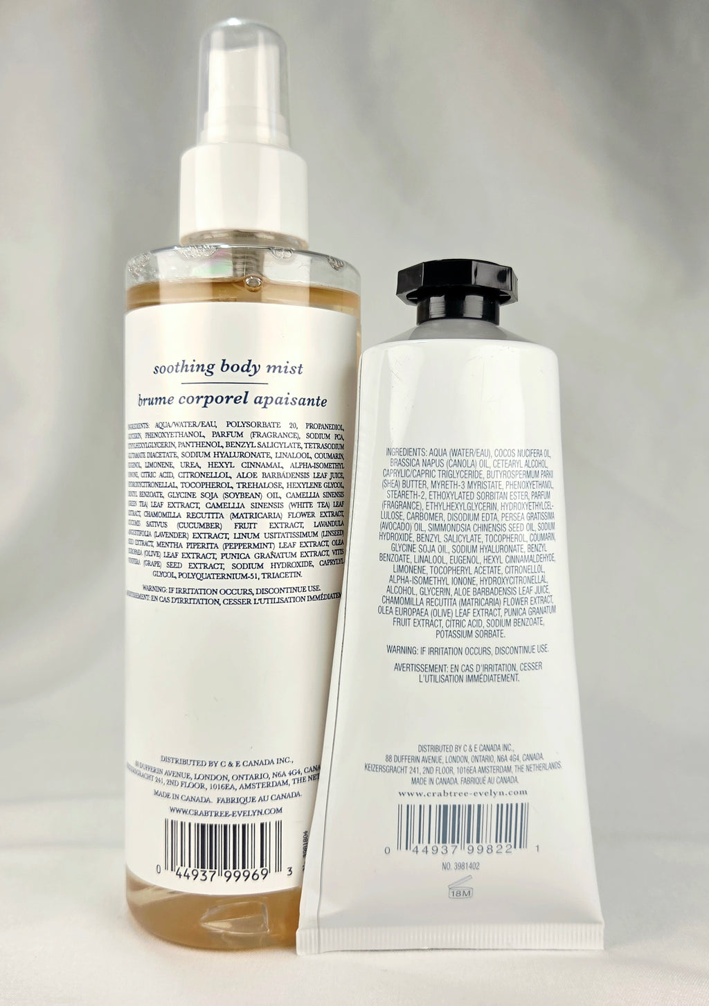 Crabtree & Evelyn Nantucket Briar Soothing Body Mist 8.1 oz & Hand Therapy 3.5 oz Rare Discontinued Collectible Set