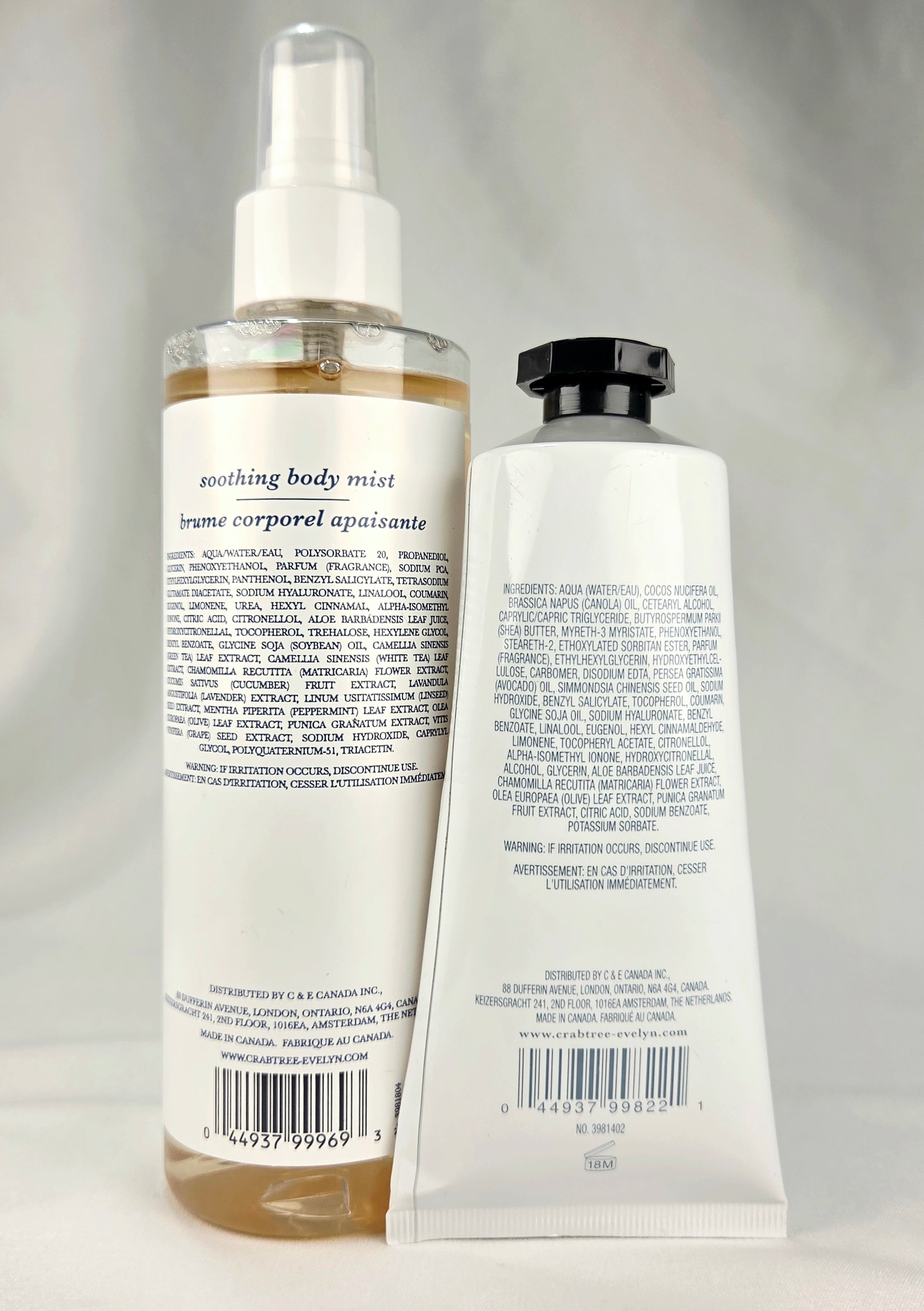 Crabtree & Evelyn Nantucket Briar Soothing Body Mist 8.1 oz & Hand Therapy 3.5 oz Rare Discontinued Collectible Set