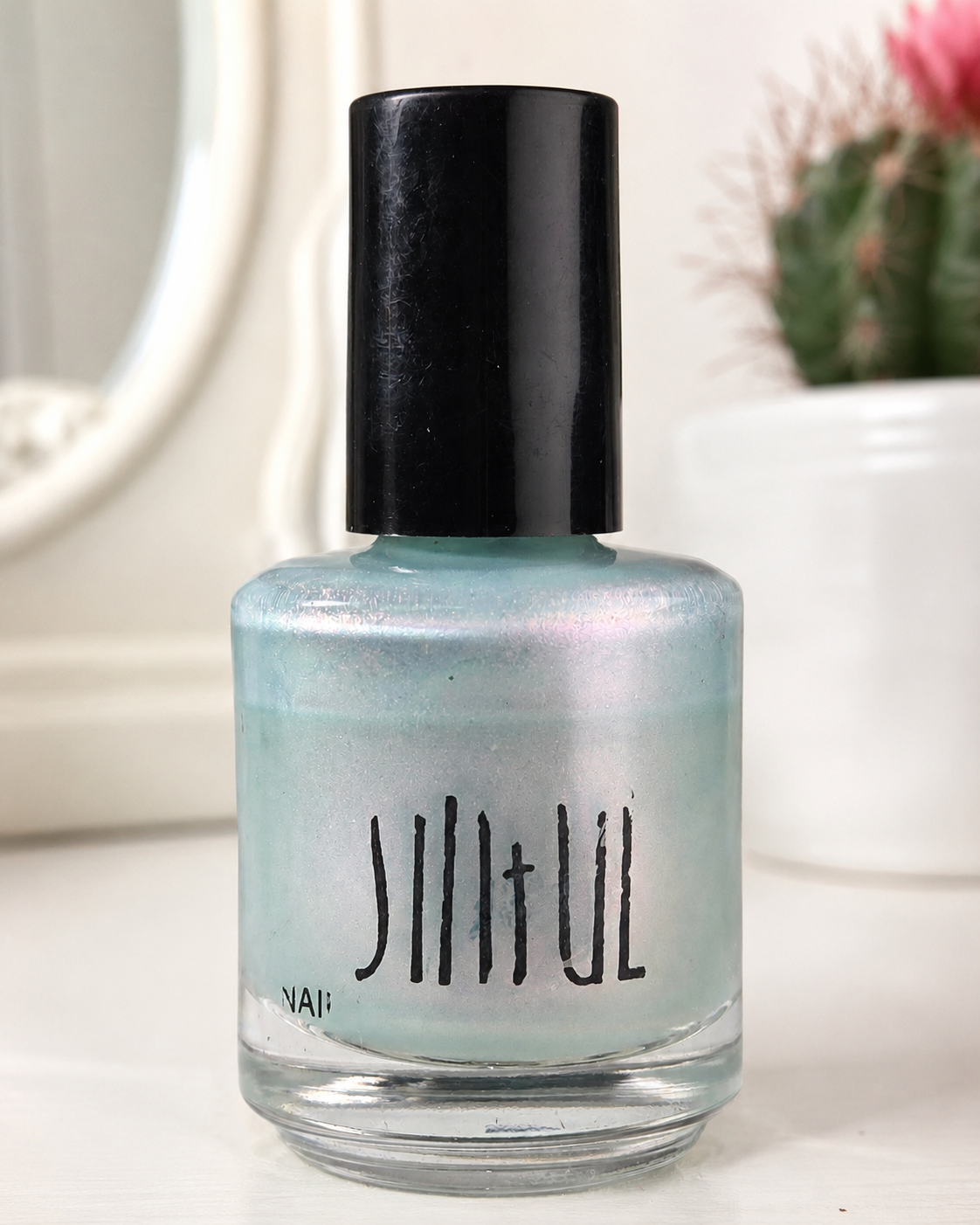 Vintage Sinful Colors #223 Nail Polish Soft Mink / Soft Pink Label Variation Aqua Pink Orange Shimmer