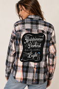 Harry Potter "Happiness Can Be Found..." Upcycled Flannel Shirt | One-of-a-Kind Handmade Unisex