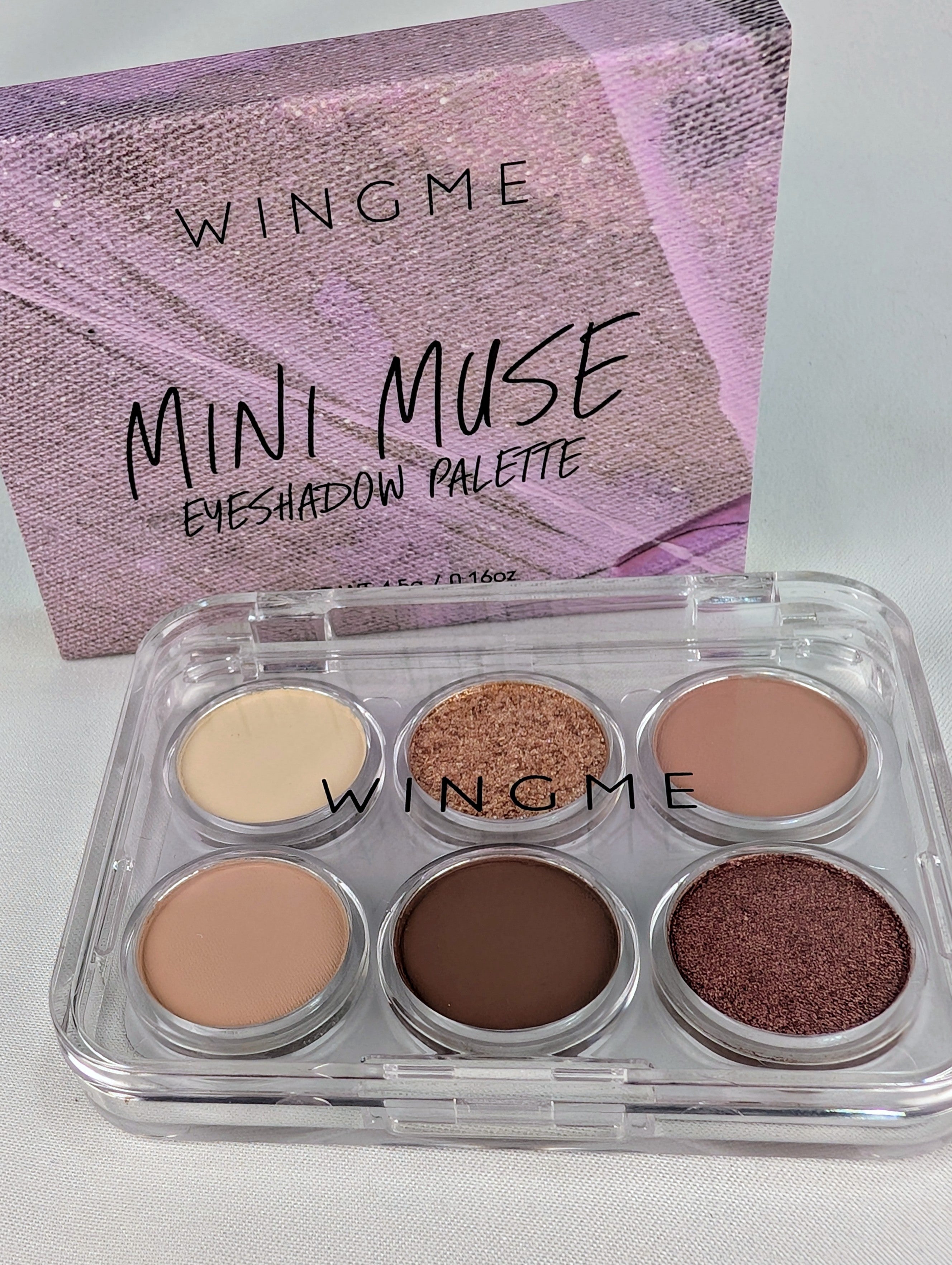 Wingme Mini Muse Eyeshadow Palette Neutral Rose Gold Shimmer Vegan Makeup