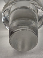 Vintage Ruby Red Art Glass Perfume Bottle with Clear Ball Stopper