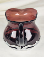 Vintage Farber Bros Krome-Kraft Amethyst Glass Creamer Sugar Bowl & Chrome Tray