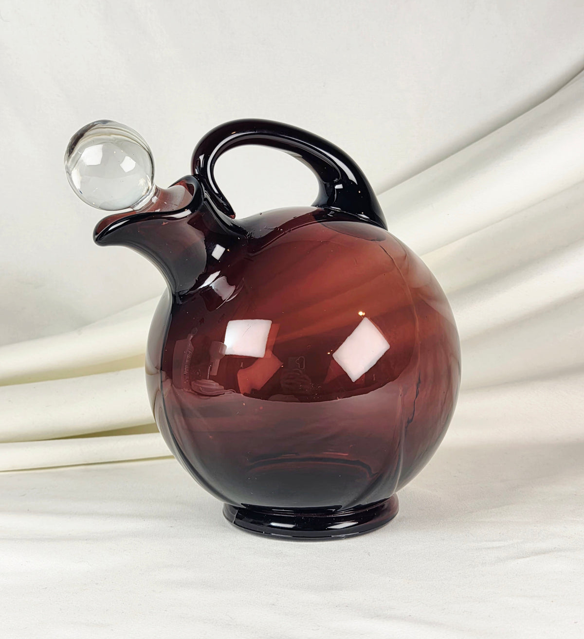 Vintage Cambridge Glass Amethyst Decanter for Farber Bros Krome-Kraft Art Deco Service