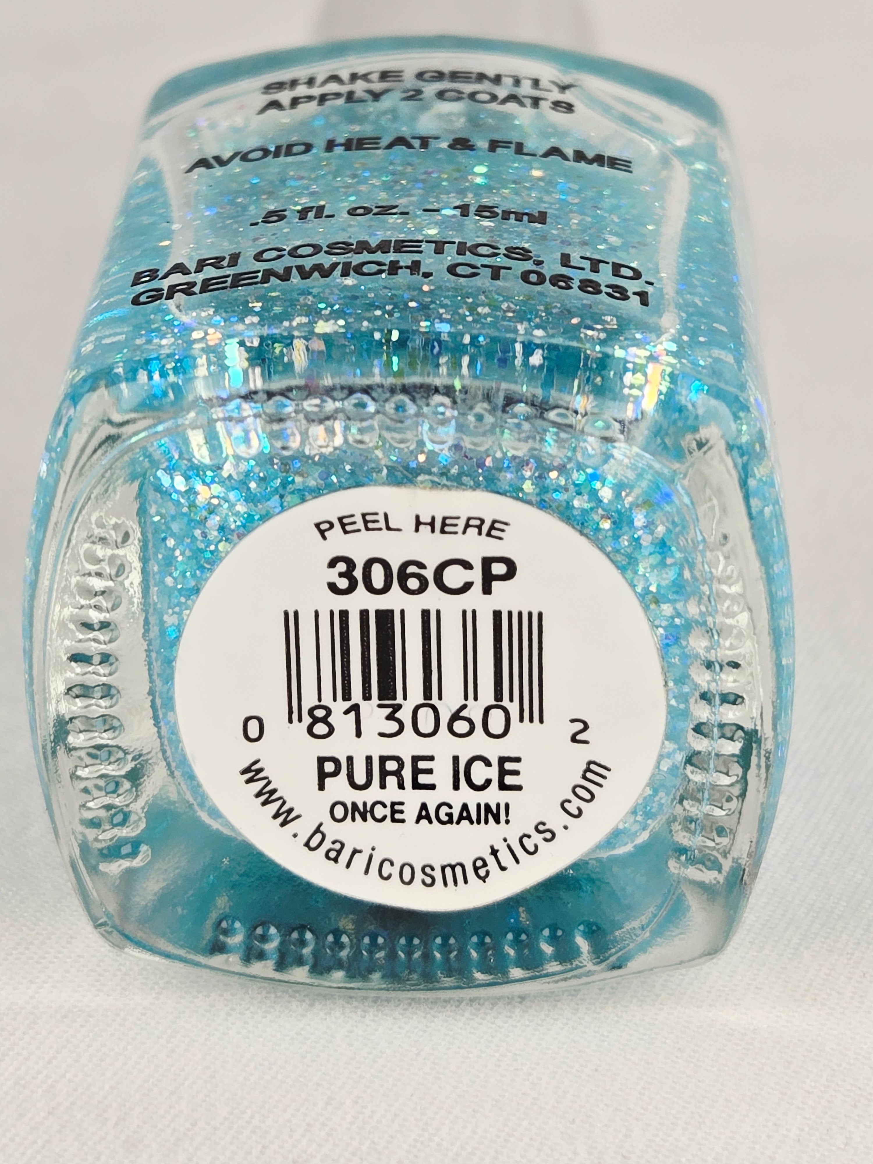 Pure Ice “Once Again!” Glitter Nail Polish – Aqua Blue Sparkle Y2K Shade 306CP