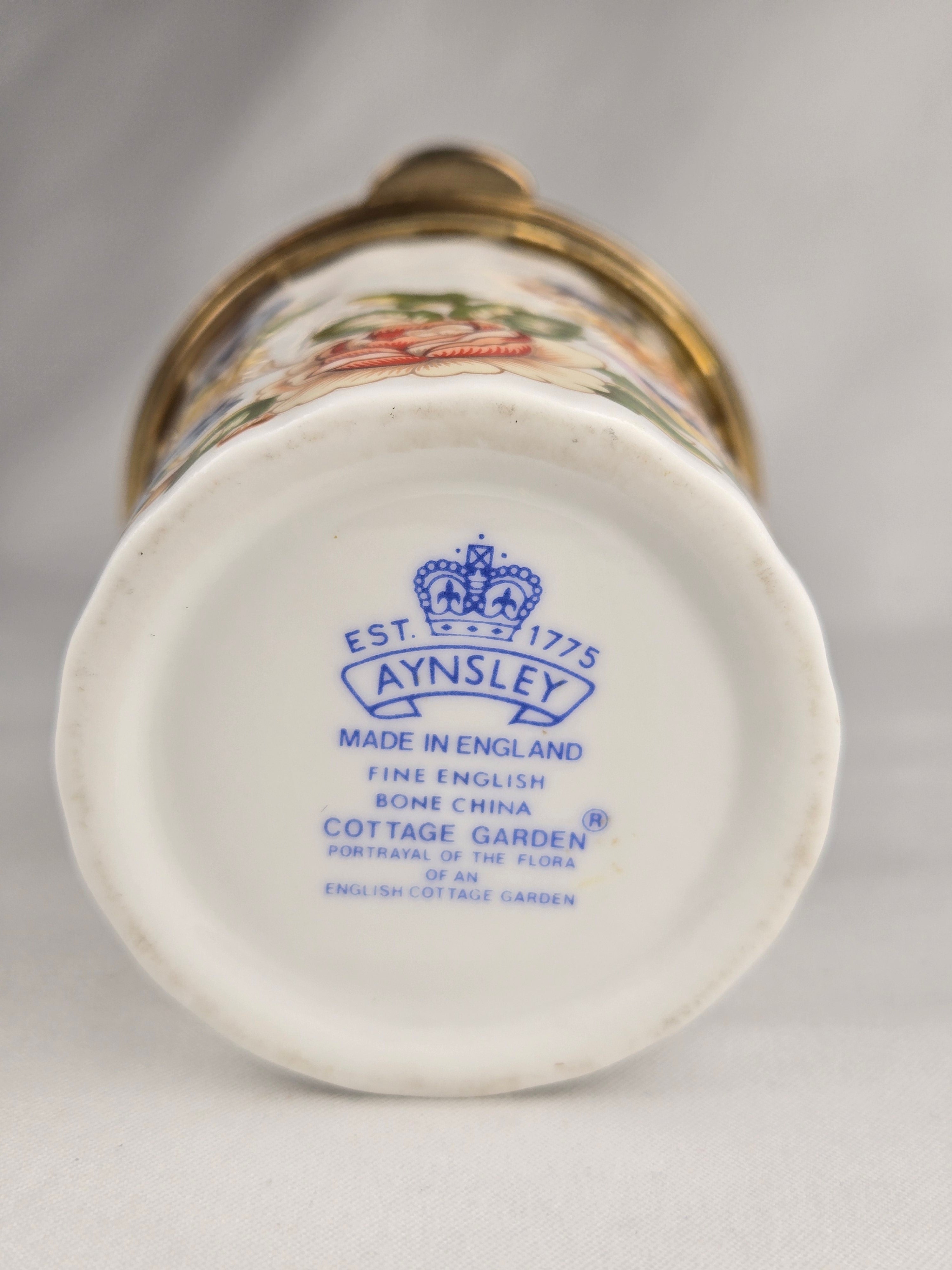 Aynsley “Cottage Garden” Fine Bone China Trinket Jar – Made in England