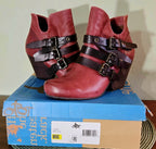 OTBT Lasso Red Oak Leather Buckle Ankle Boots Women’s Size 9