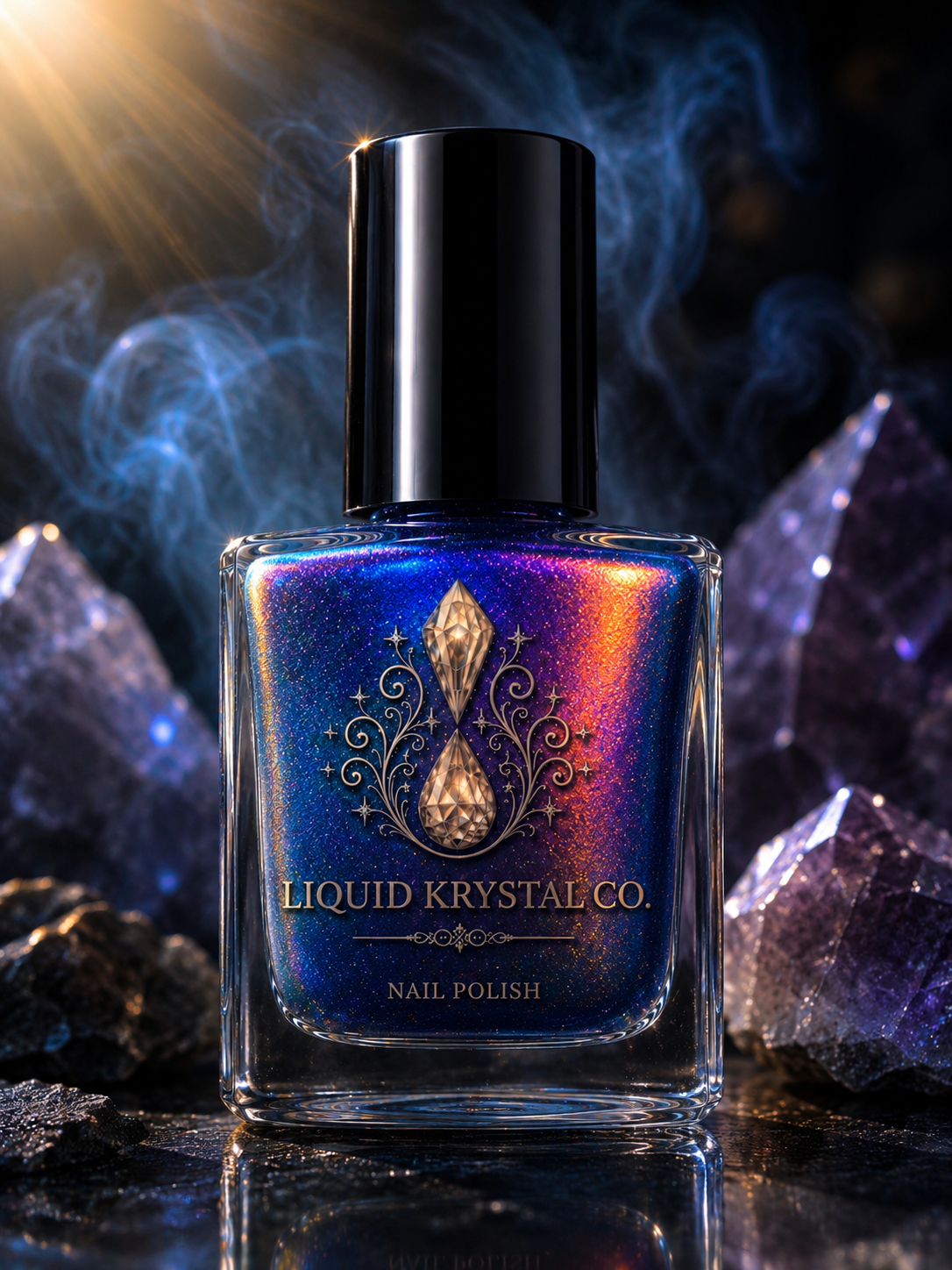 Labradorescence |NOT FOR SALE  -   Smoky Blue Jelly Nail Lacquer | Blue, Gold & Violet Crystal Shifts | Liquid Krystal Co -Prototype - 2027 Drop