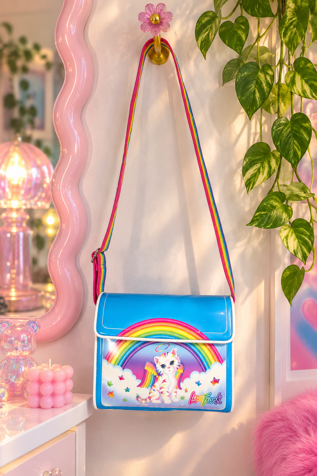 Lisa Frank x Loungefly Angel Kitty Rainbow Crossbody Bag — New with Tags