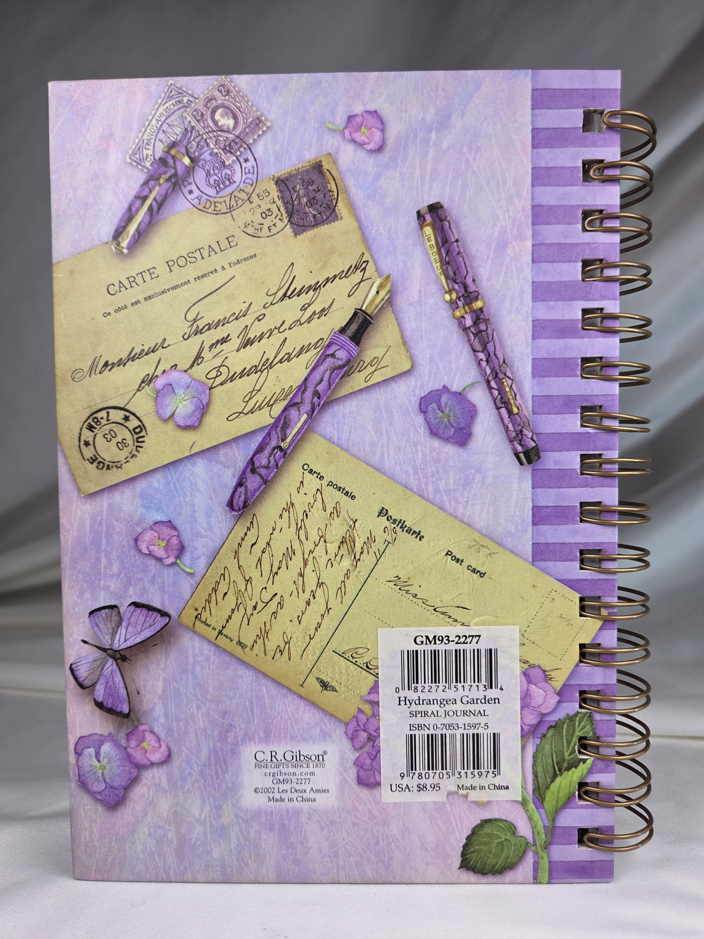 Vintage 2002 C.R. Gibson Hydrangea Garden Spiral Journal – NOS