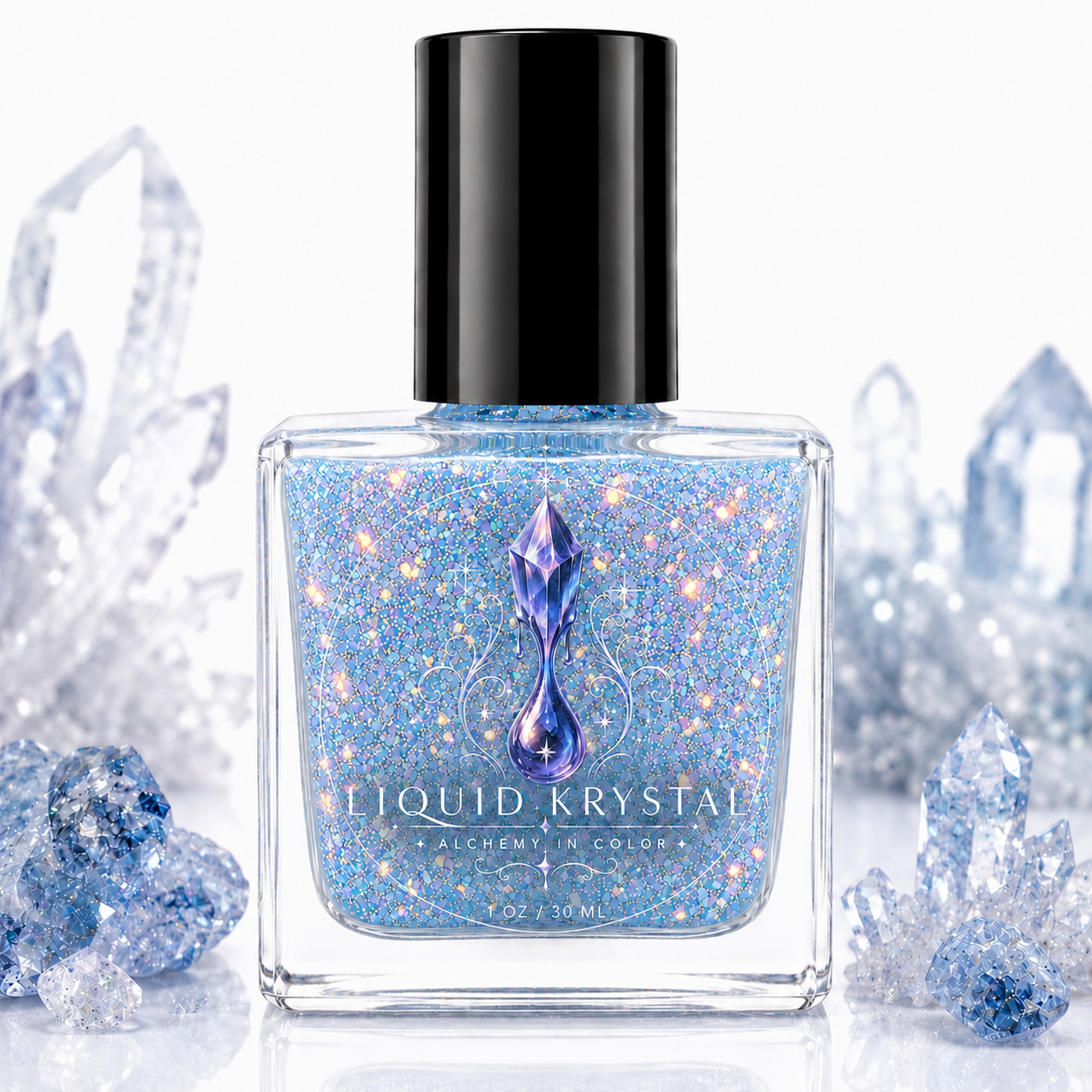 Snowset Waters | Liquid Krystal Co. Icy Blue Sunset Glitter Topper Nail Laquer - NOT FOR SALE  - Early 2027 Drop