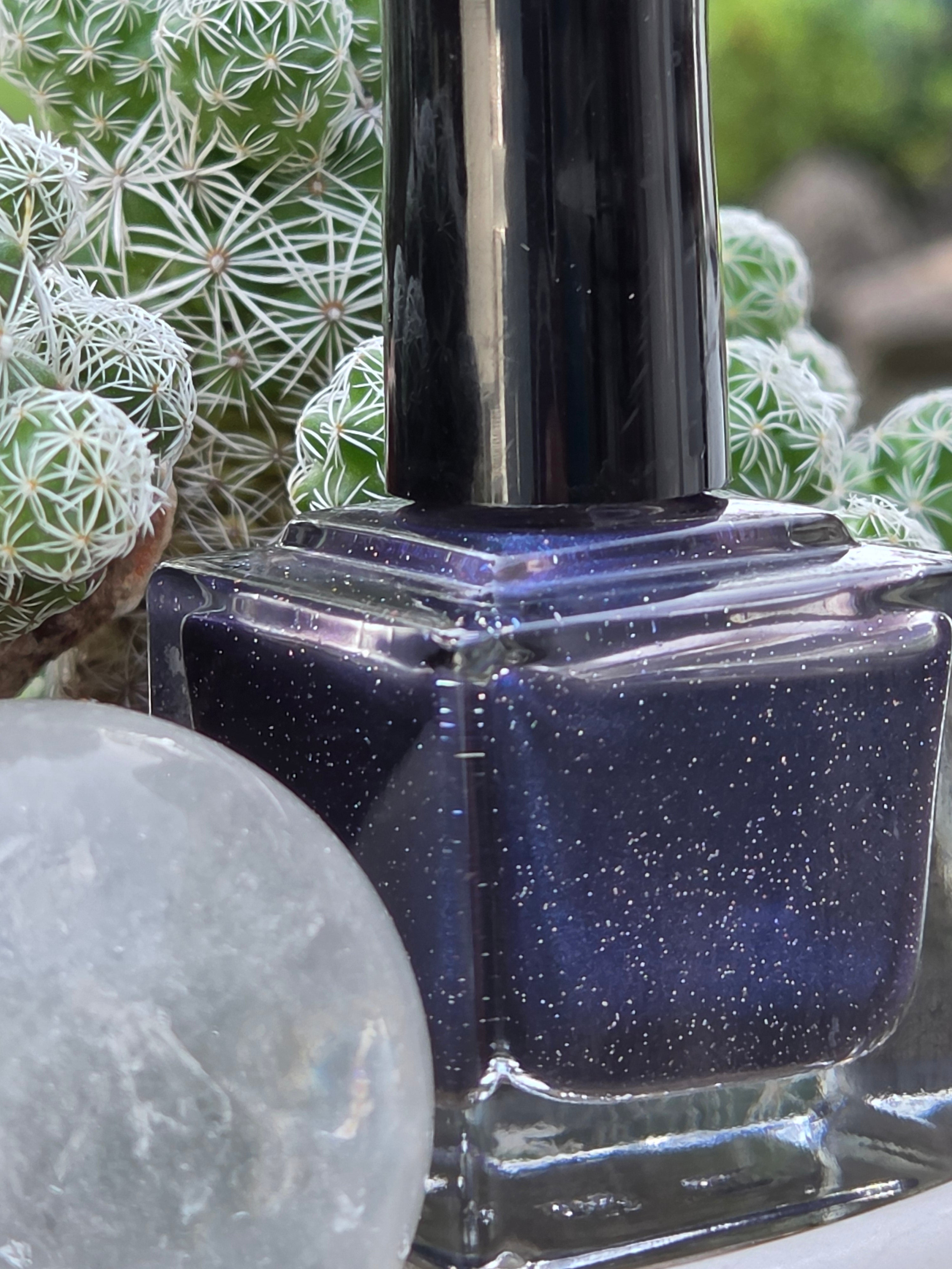 Liquid Krystal Co. Galactic Abyss – One-of-a-Kind Prototype GA001 | Inky Purple Nail Lacquer with Electric Blue Sheen Holo Shimmer | Handmade Collectible Prototype | 15 mL