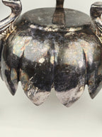 Leonard Silver Plate Lotus Candle Holder Centerpiece | Vintage Triple Arm Candelabra Bowl