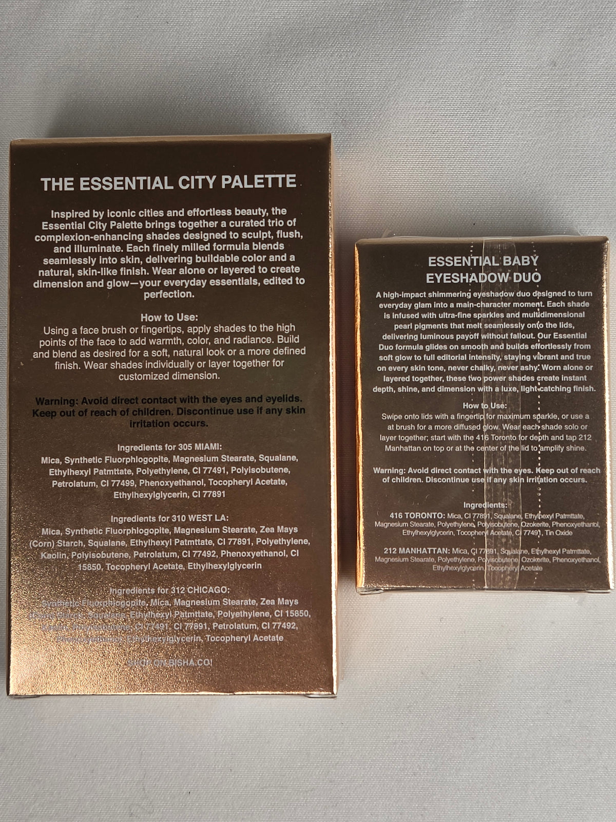BISHA Essential City Palette & Essential Baby Eyeshadow Duo Sealed Makeup Set