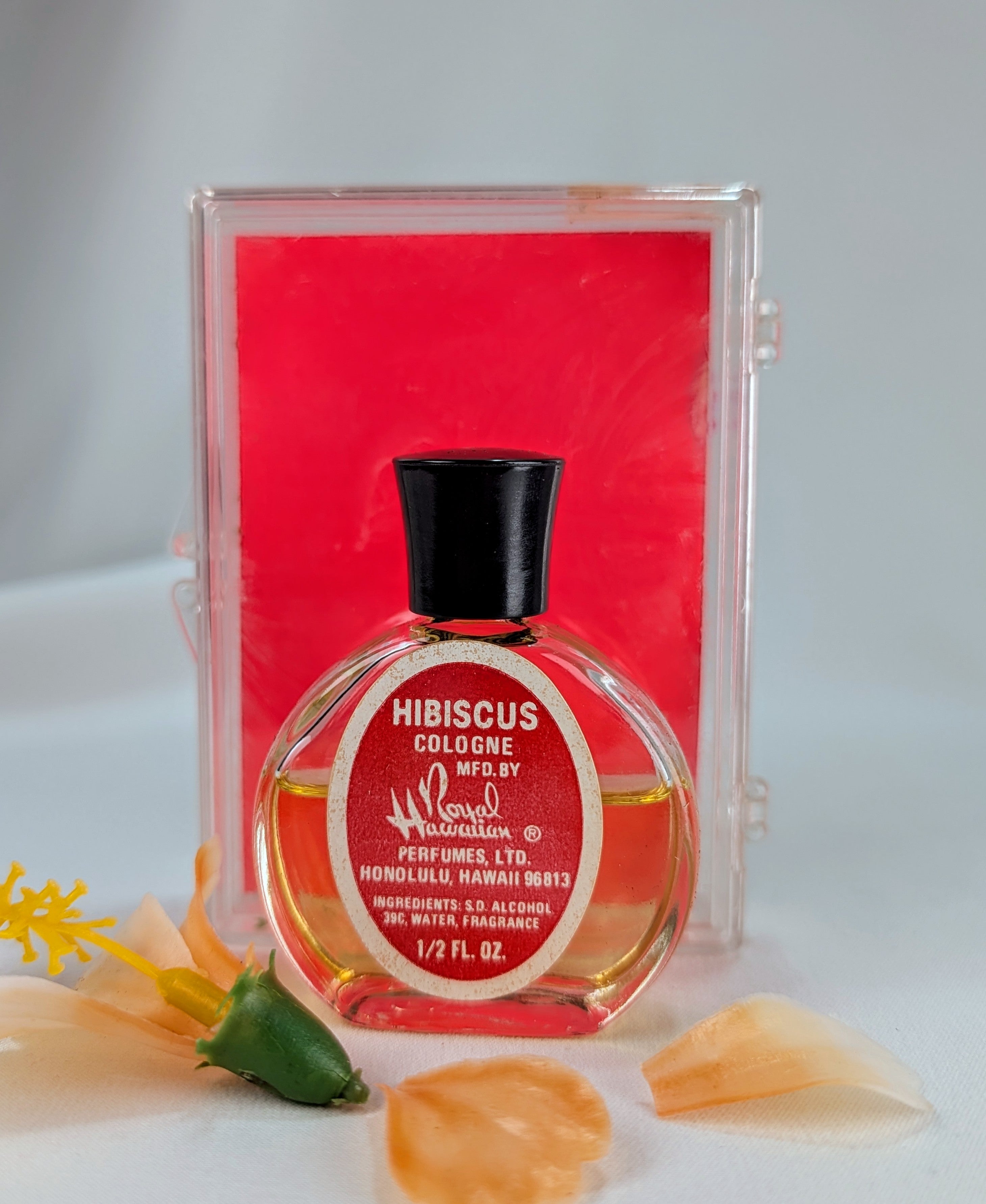 Royal Hawaiian Hibiscus Cologne 1/2 oz Vintage Hawaiian Perfume Bottle Rare Scent