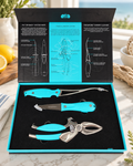Toadfish Coastal Kitchen Collection 3 Piece Seafood Tool Set Oyster Knife Crab Cutter Shrimp Cleaner