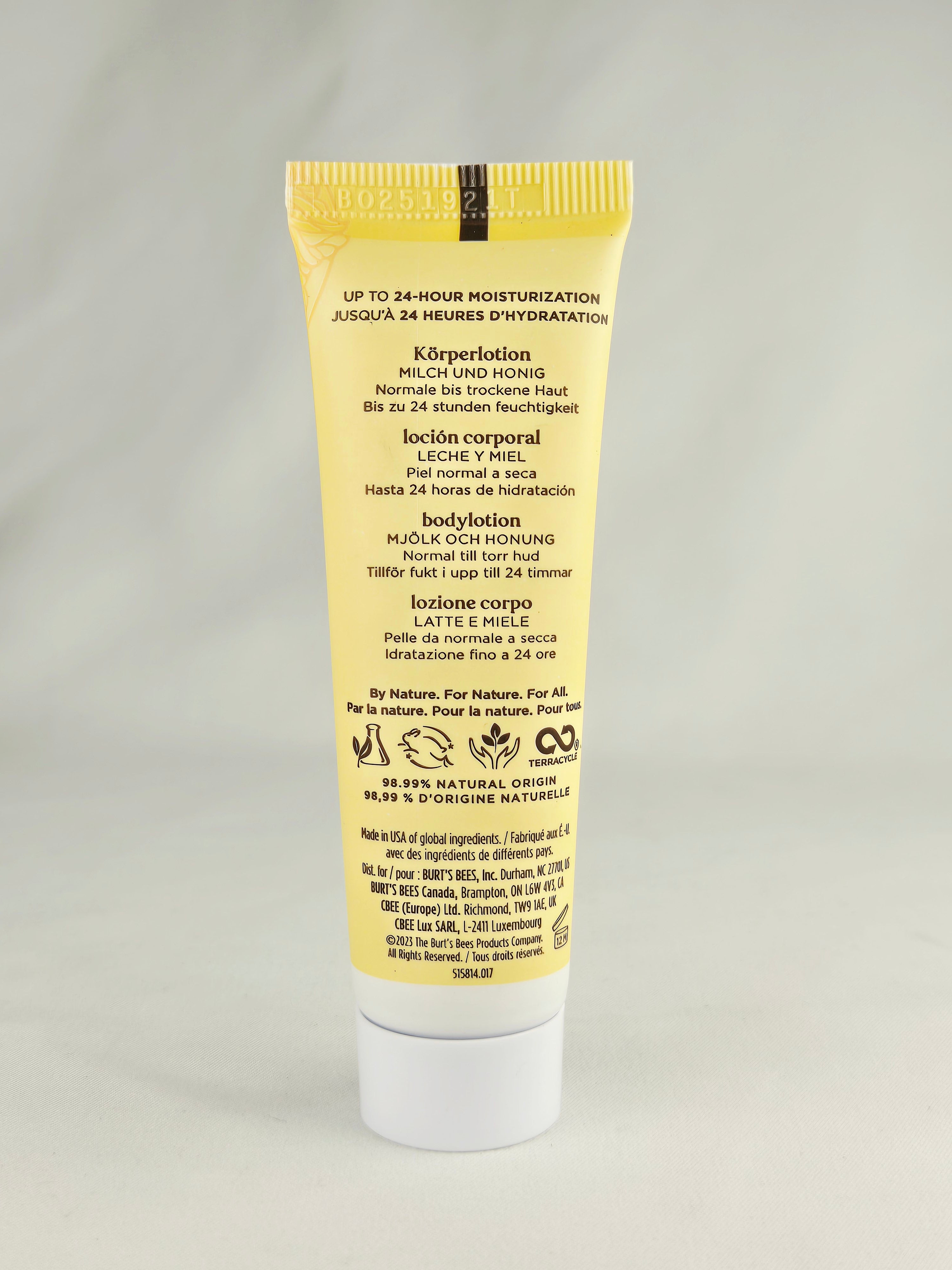 Burt’s Bees Milk & Honey Body Lotion Travel Size 1 oz Natural Moisturizer