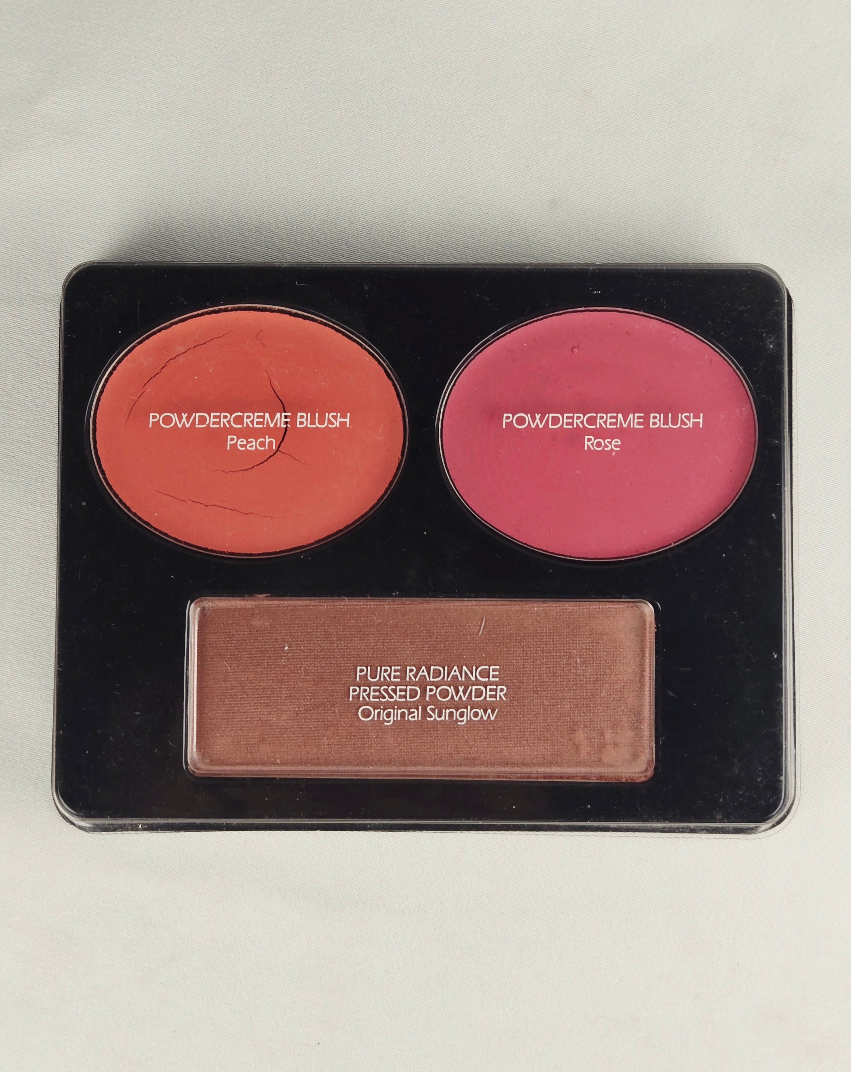 Revlon Vintage PowderCreme Blush Rose & Pure Radiance Pressed Powder Palette Original Sunglow Face Palette