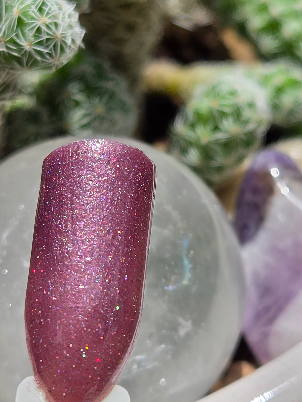 Liquid Krystal Co. Orchid Glitch| One-of-a-Kind Prototype Nail Lacquer | Dusty Orchid Holographic Shimmer | Handmade Indie Nail Polish