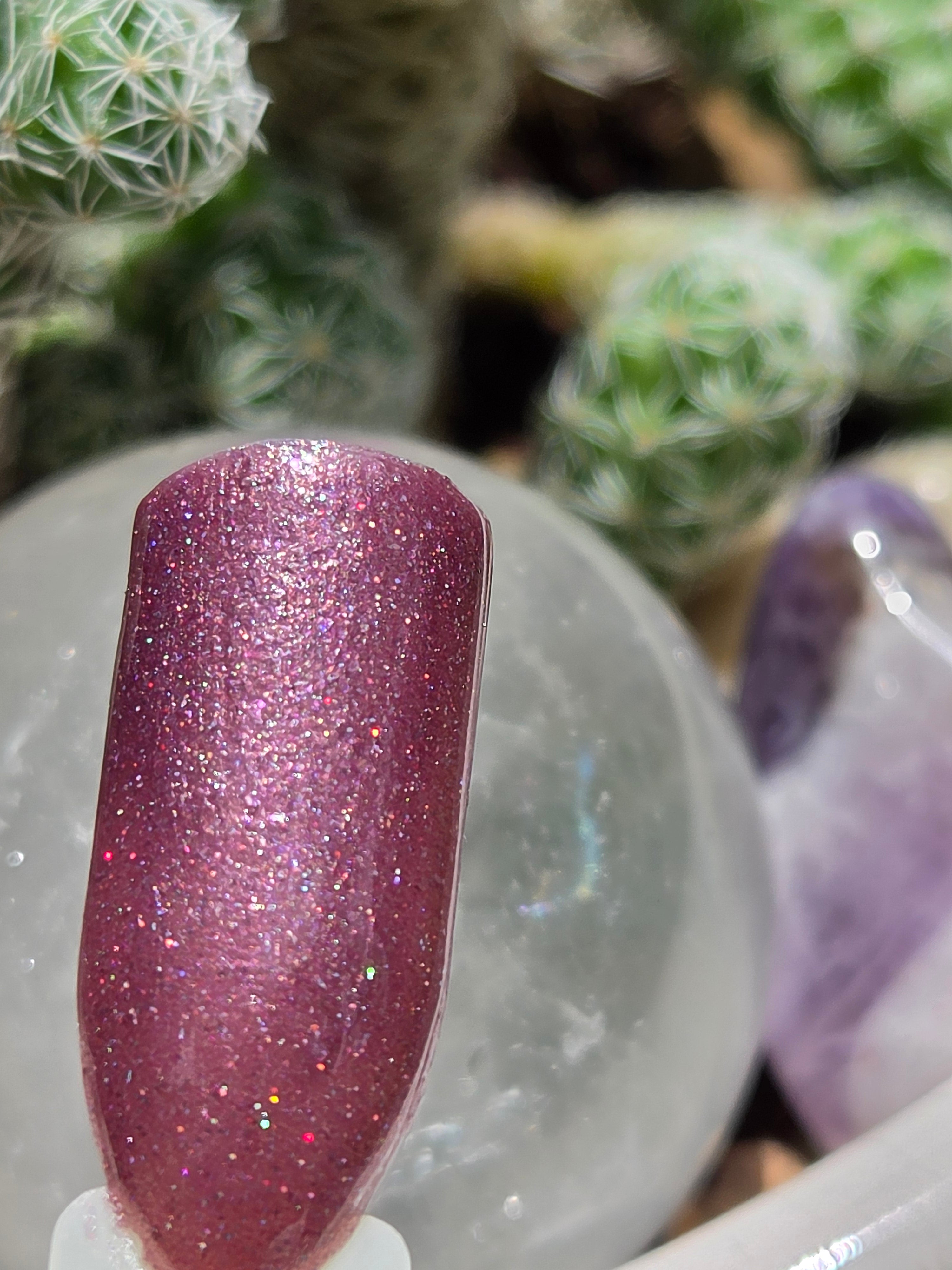 Liquid Krystal Co. Orchid Glitch| One-of-a-Kind Prototype Nail Lacquer | Dusty Orchid Holographic Shimmer | Handmade Indie Nail Polish