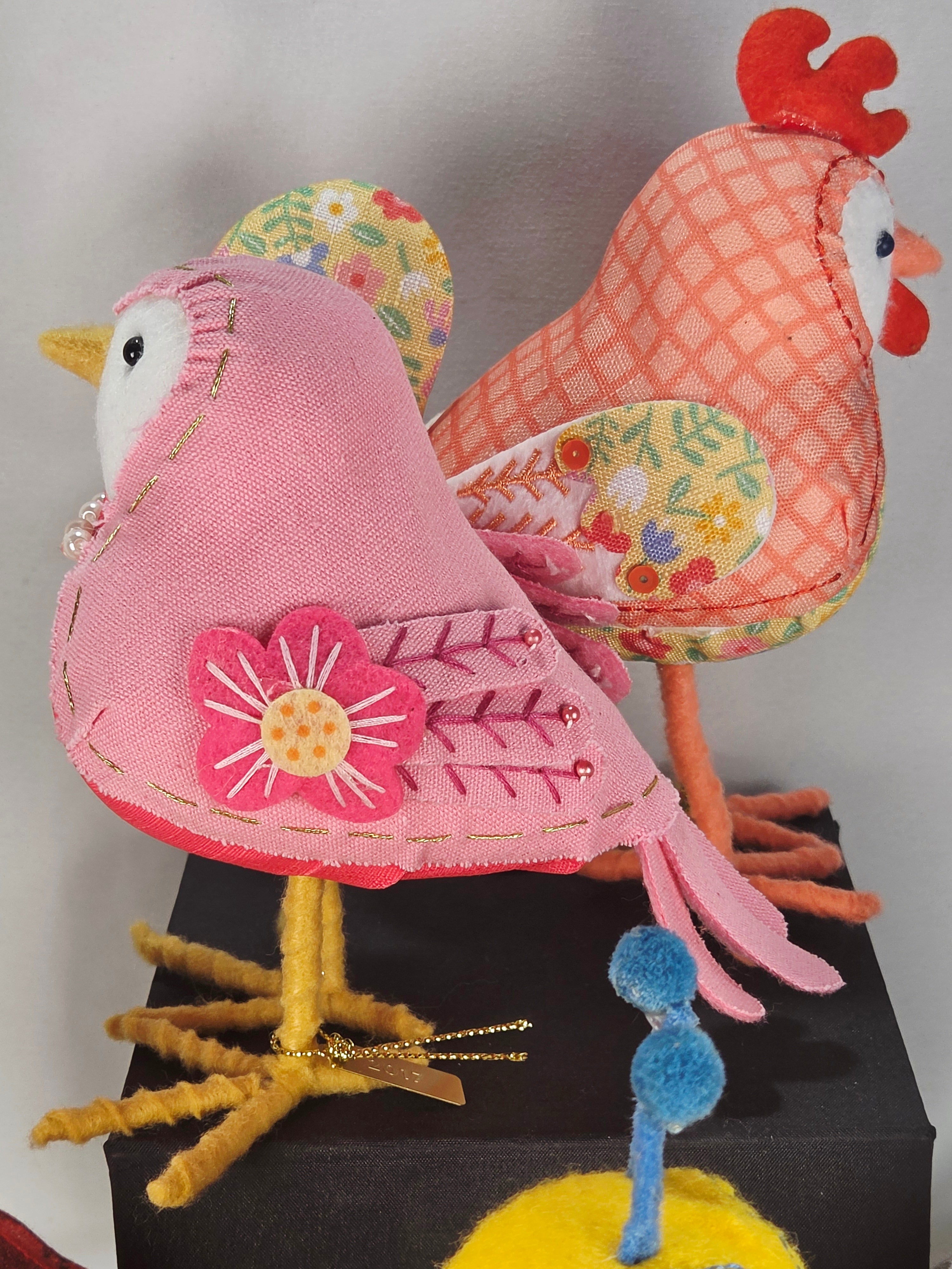 Spritz Birds Set of 5 Beezy Saffron Wheatly Blossom Coopster Plush Decor Collection