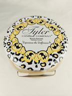 Tyler Candle Company “High Maintenance” 11 oz Scented Candle – Leopard Lid Glass Jar Candle