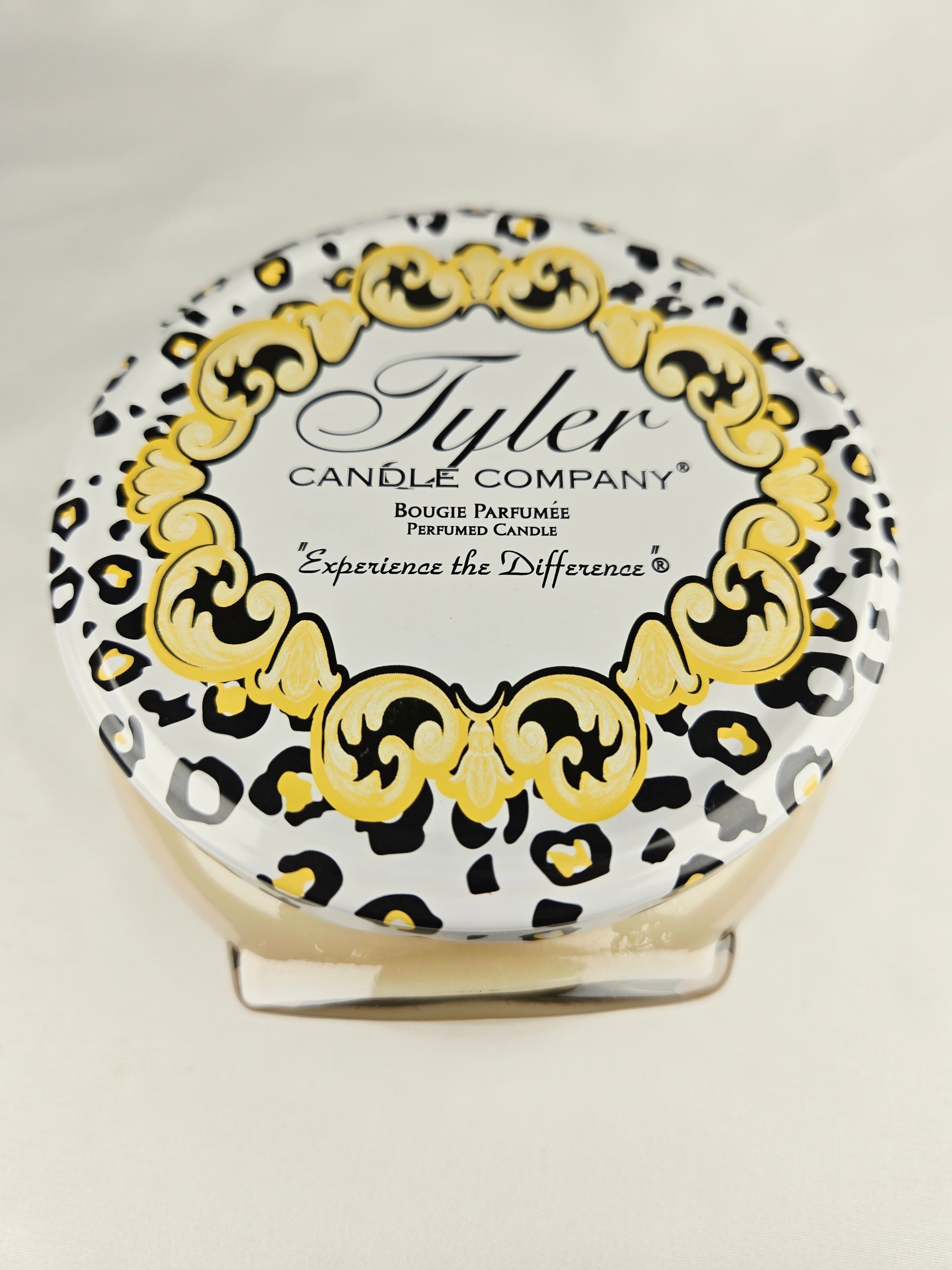Tyler Candle Company “High Maintenance” 11 oz Scented Candle – Leopard Lid Glass Jar Candle