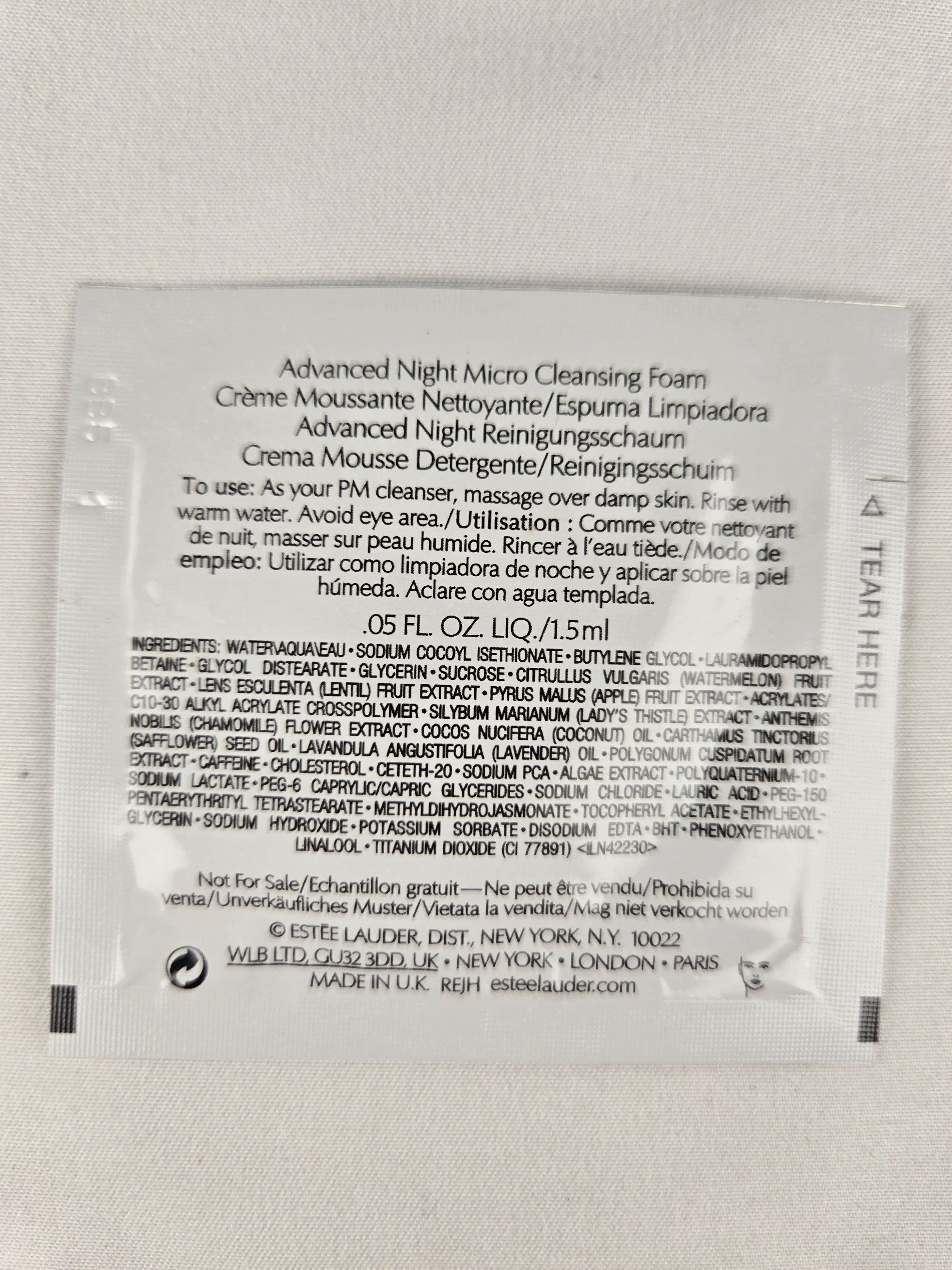 🎁 Present Pile Add-On | $25+ Order                      Estée Lauder Advanced Night Micro Cleansing Foam Sample