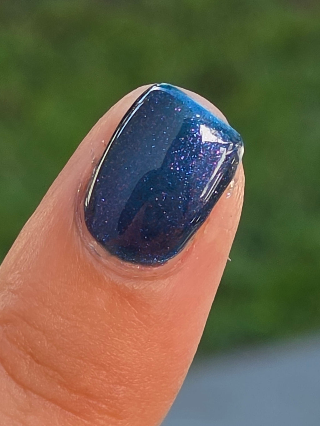 Diana’s Dalliance – Deep Sapphire Blue with Purple Gold Pink Shift Handmade Indie Nail Lacquer | Liquid Krystal Co.