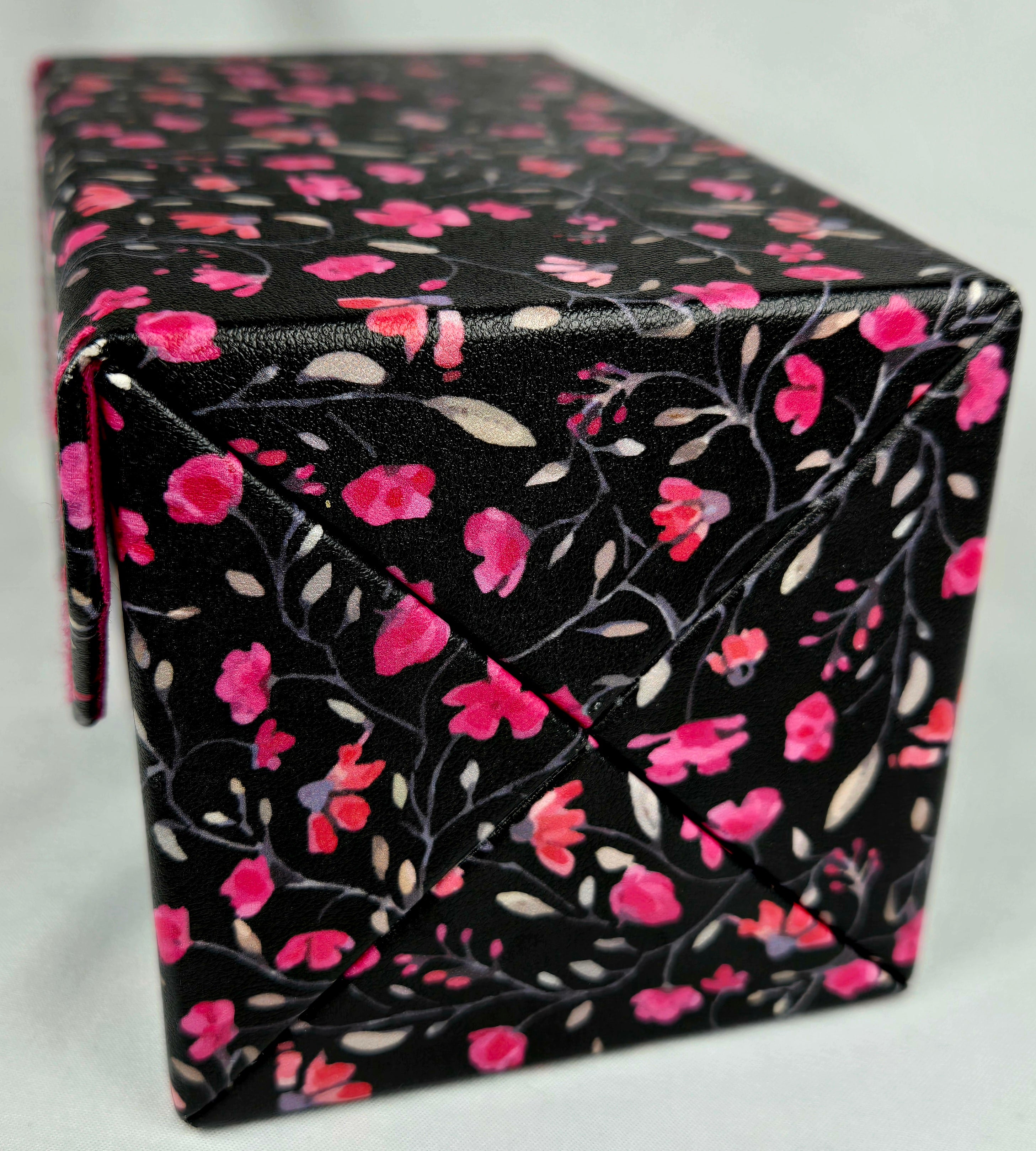 Zigi + Marais Floral Hard Shell Eyeglass Case | Holds 4 Pairs | Hot Pink Velvet Interior