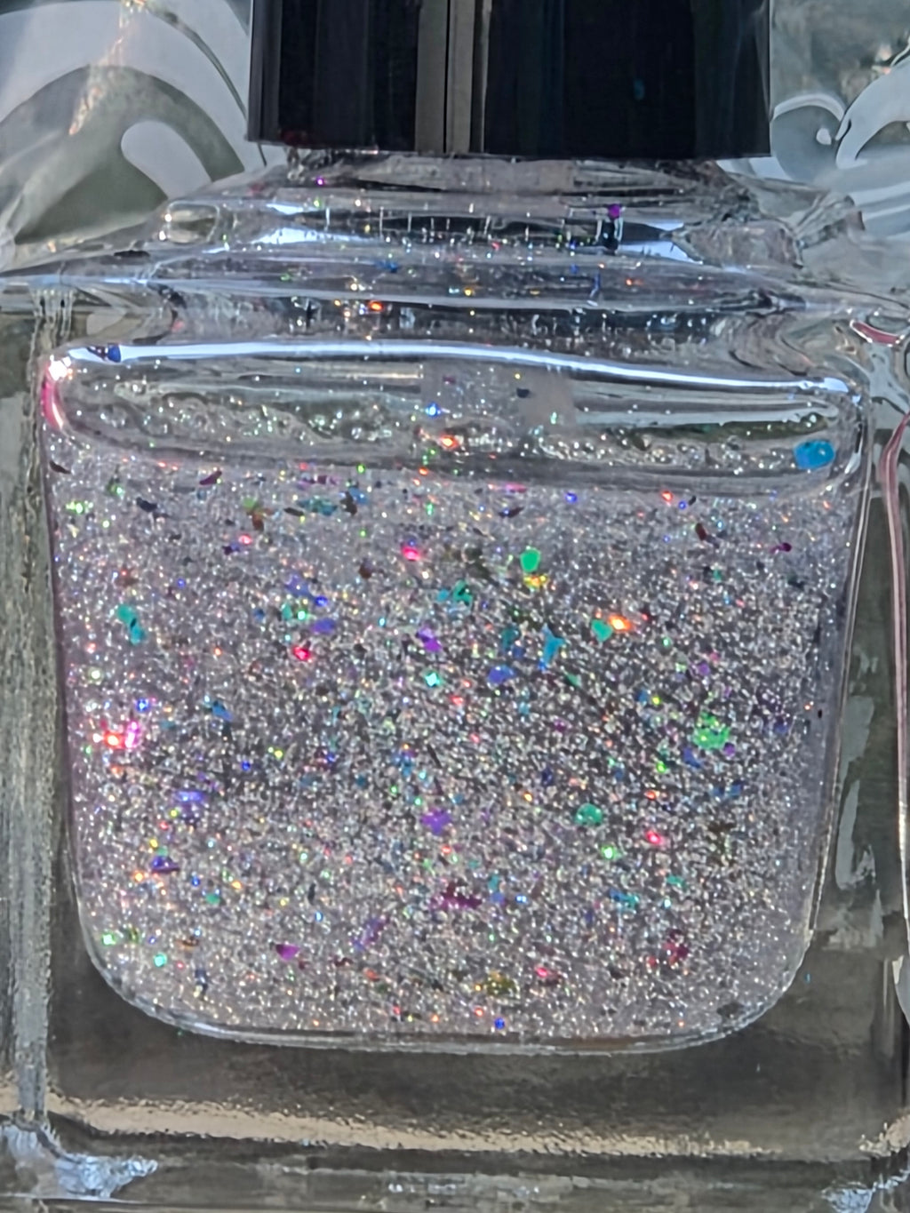 Aetherdust – Silver Holographic Nail Polish with Multichrome Chameleon Flakes | Sheer Buildable Indie Lacquer - Liquid Krystal Co
