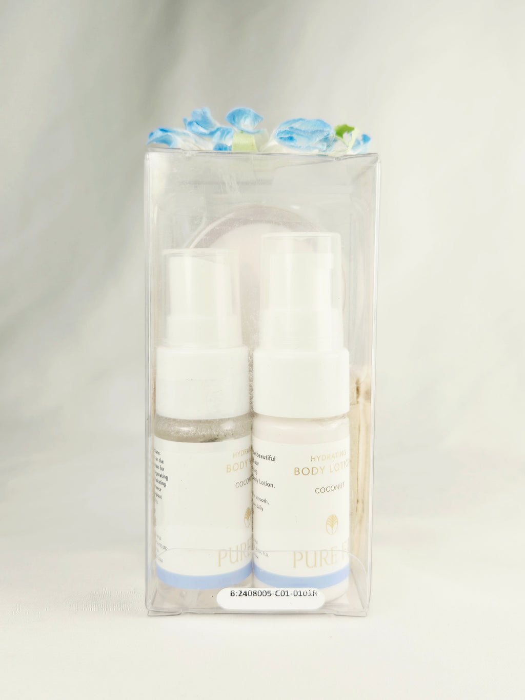 Pure Fiji Coconut Nourishing Body Butter Gift Set – Tropical Spa Box with Decorative Floral Soap