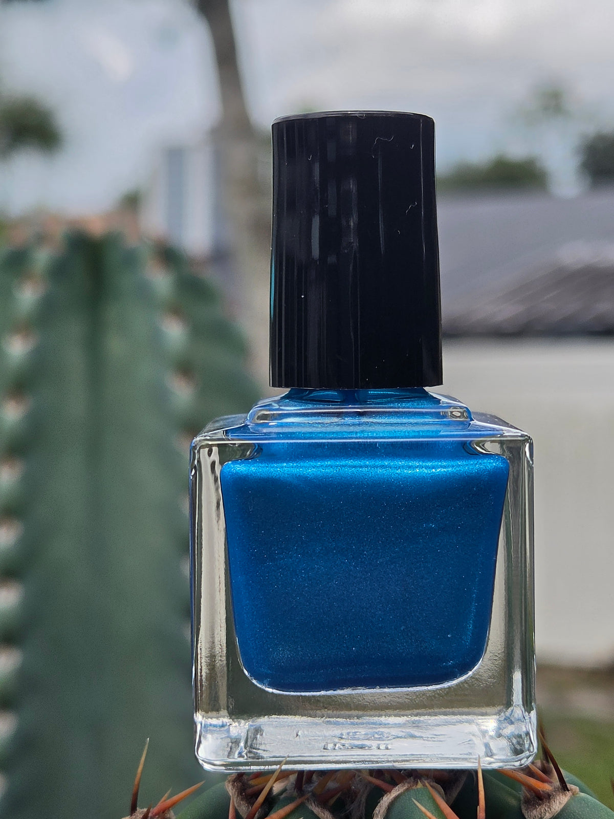 Ioniwave- Electric Blue Diamond Shimmer Nail Polish Metallic Indie Lacquer 15ml Handmade- Liquid Krystal Co