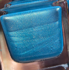 Cyanalite Handmade Cyan Blue Nail Polish with Subtle Gold Shimmer | Indie Nail Lacquer Prototype