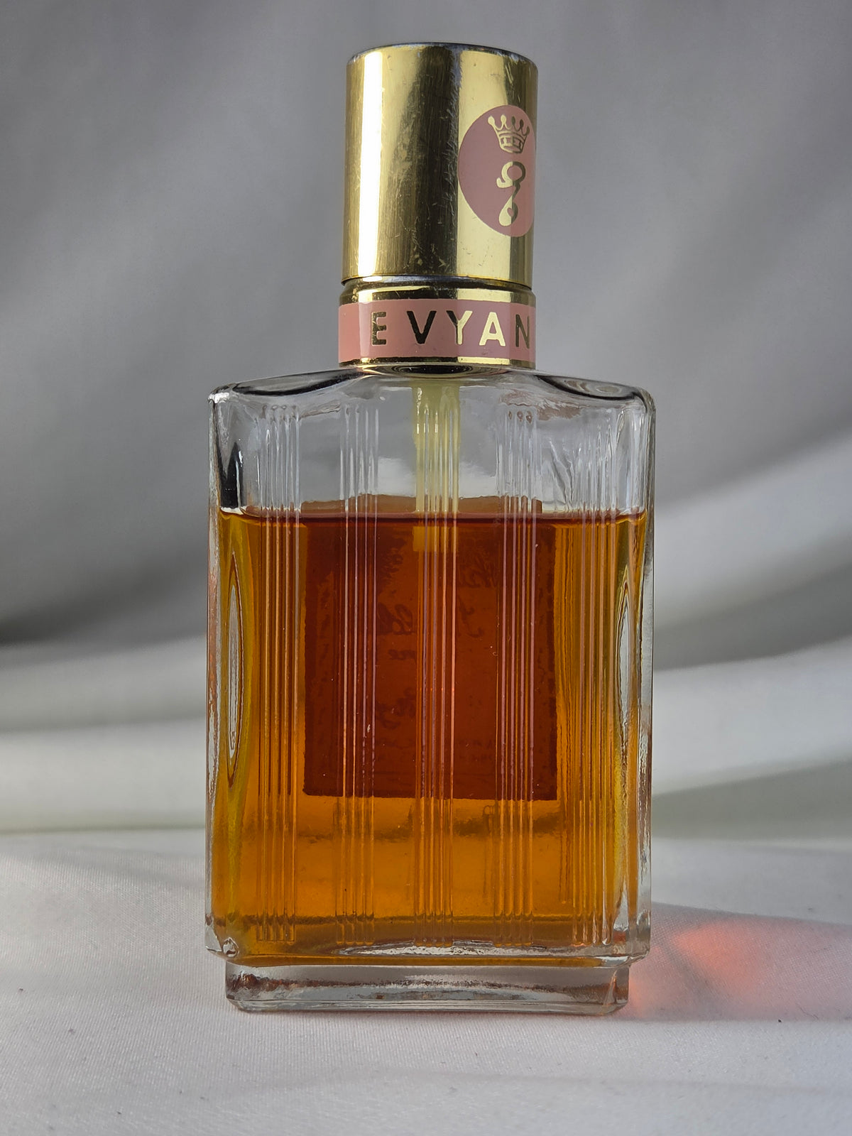 Vintage Evyan White Shoulders Cologne 2.5 oz Gold Plaque Bottle