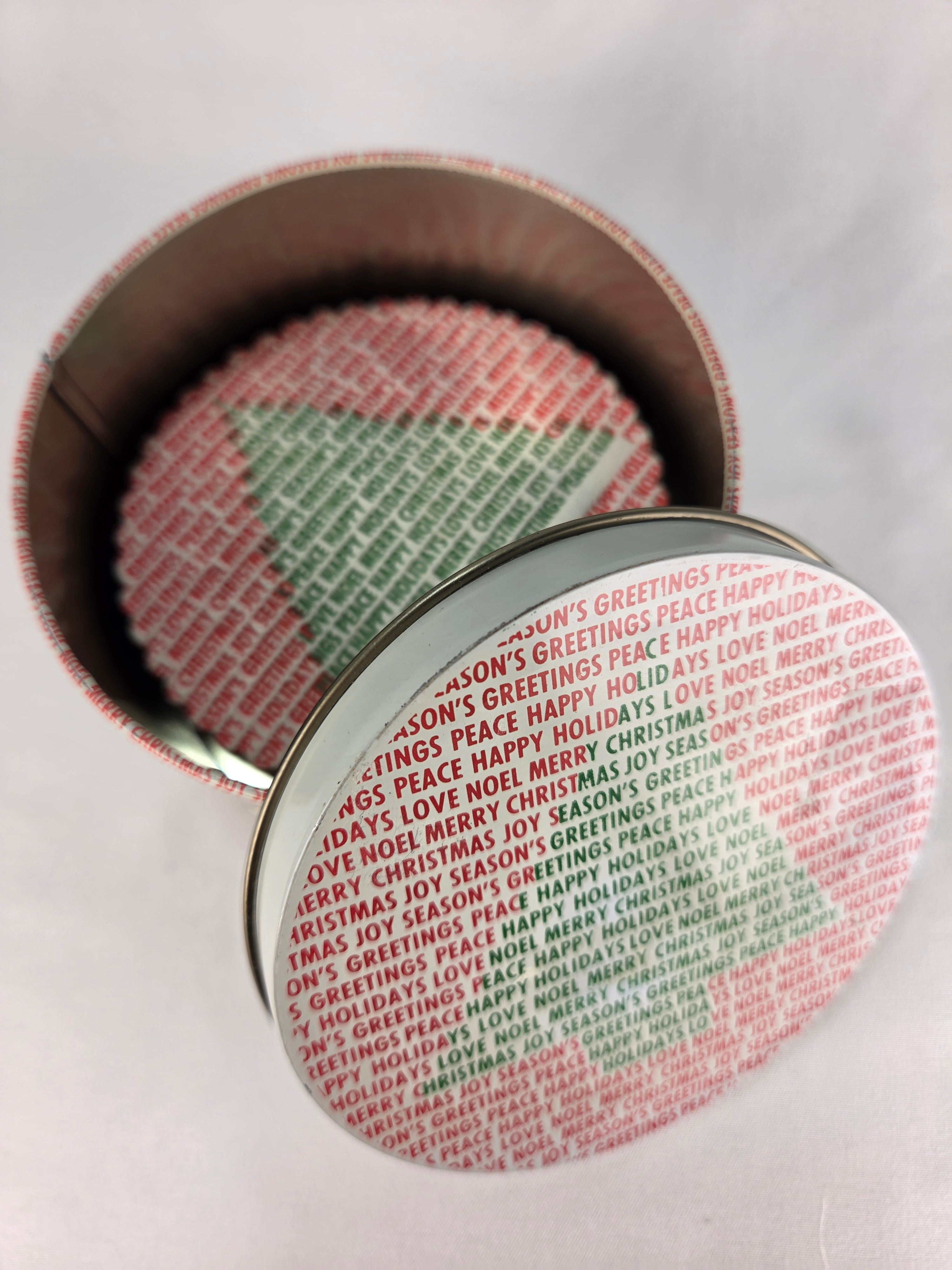 Vintage Holiday Tin O' Coasters with Decorative Tin & Coasters
